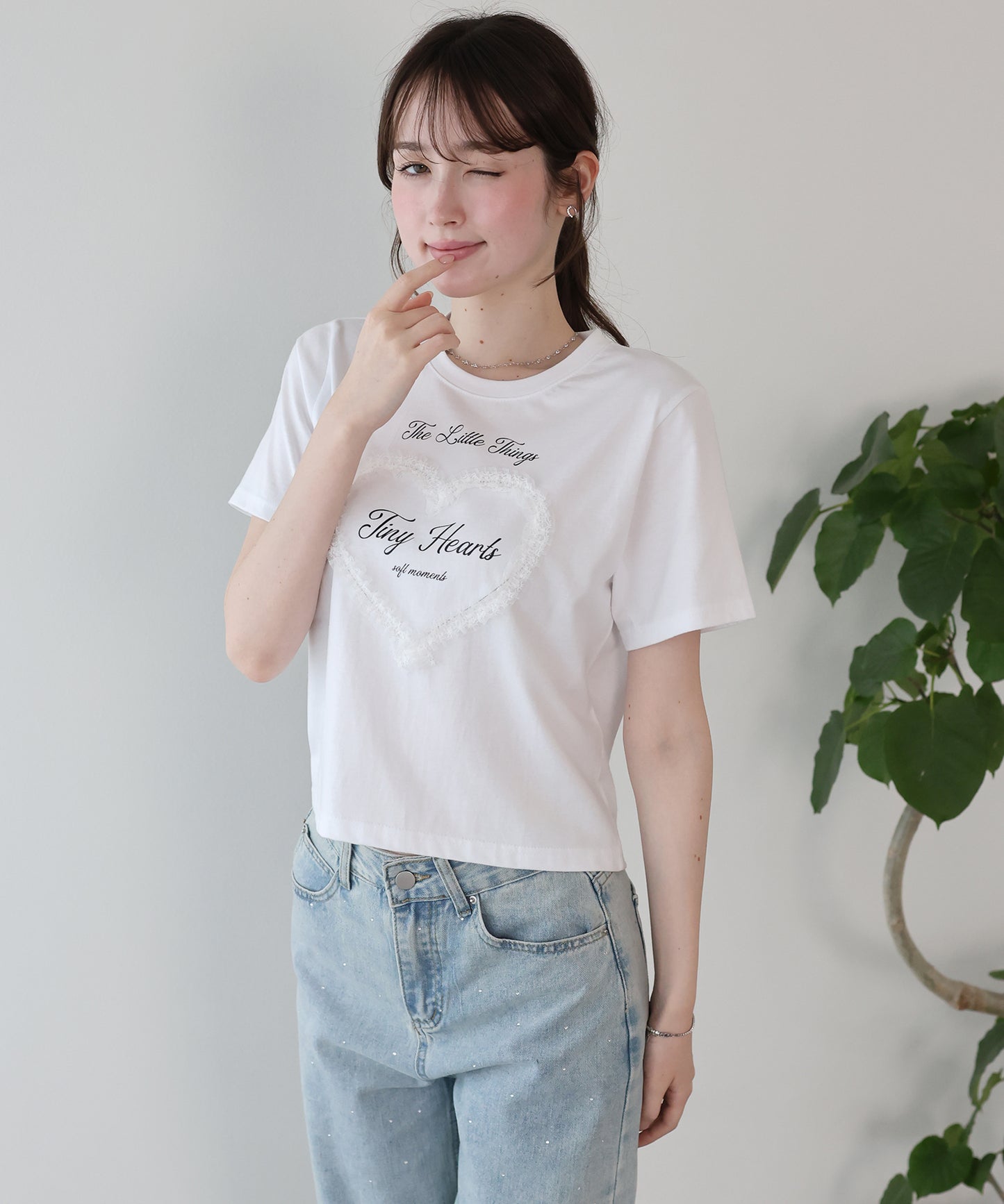 ハートレースショートTシャツ【メール便】