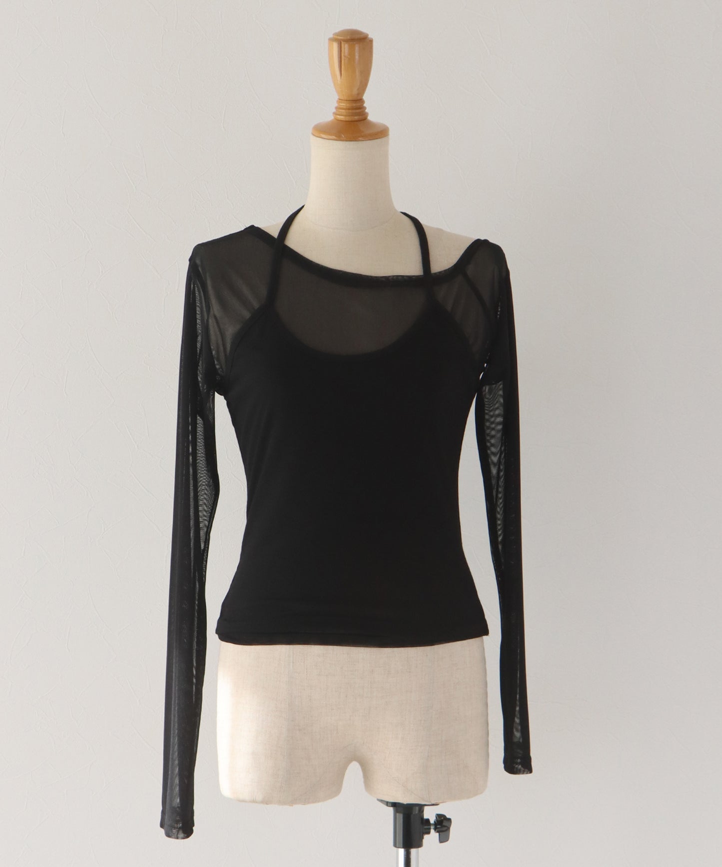 ホルターネックレイヤードシアートップス【ネコポス】