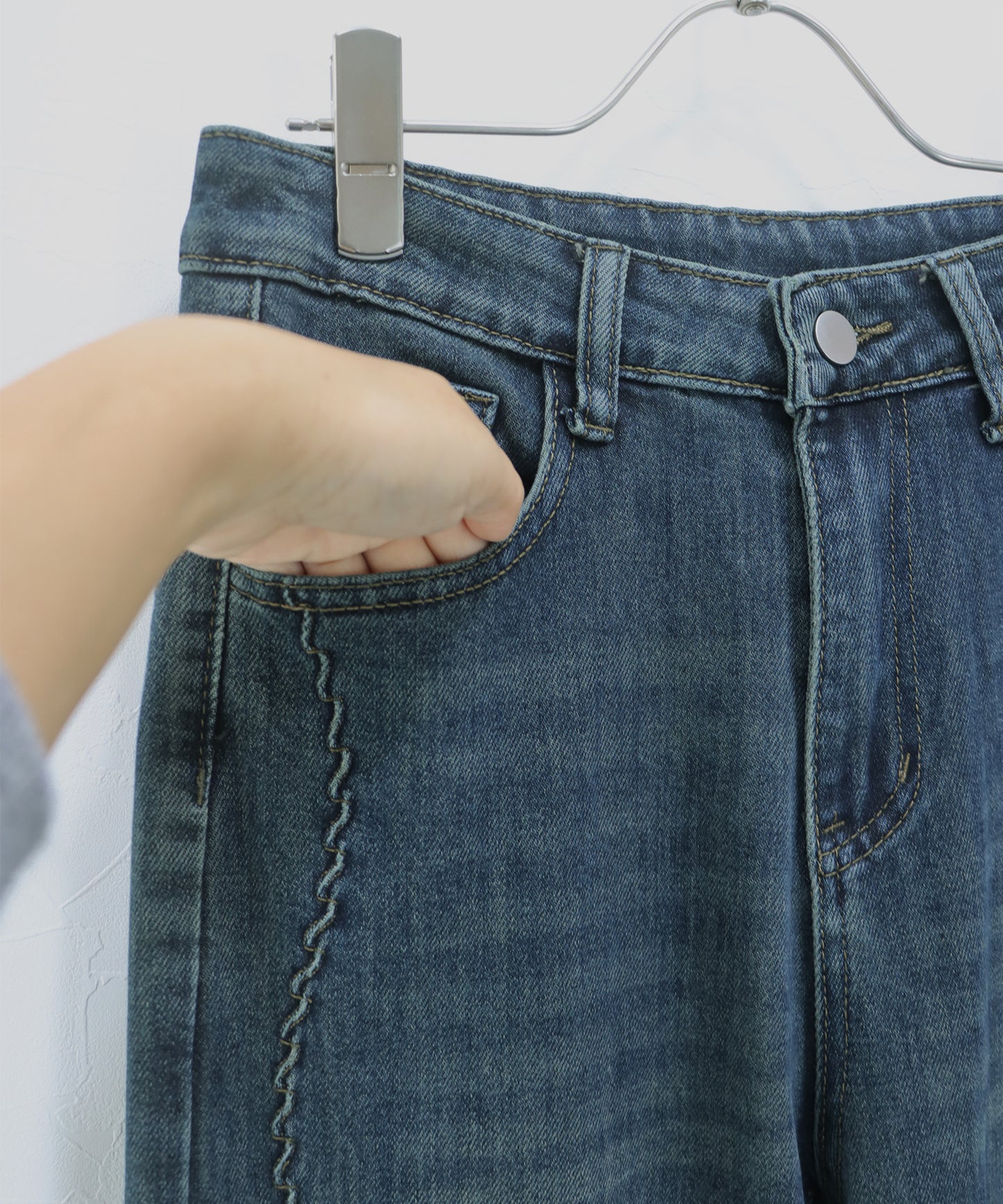 ウェーブラインデニムパンツ