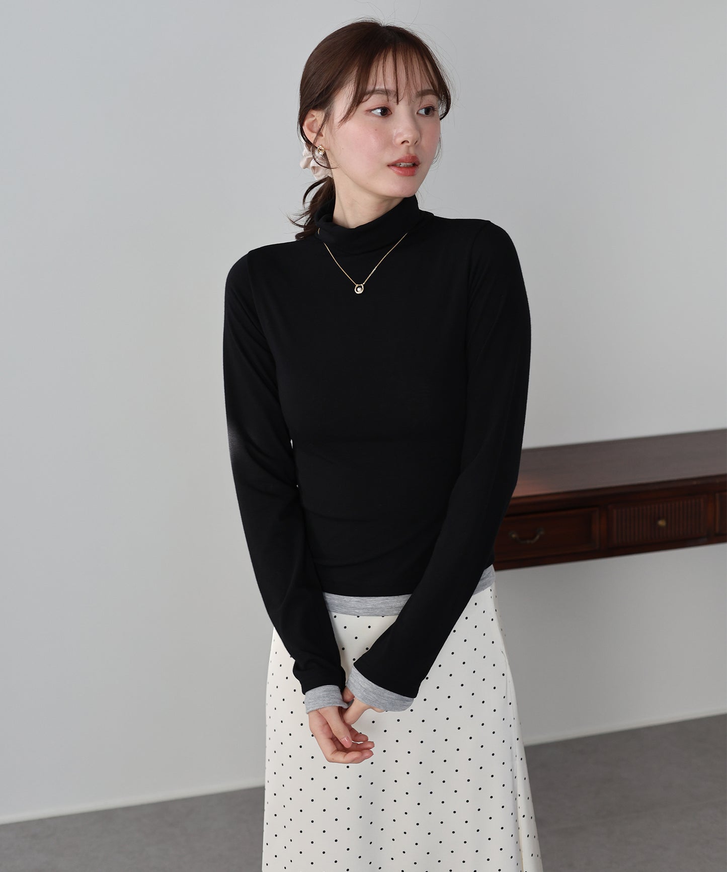 【早割5％OFF】ドッキングタートルネックカットソー【ネコポス】