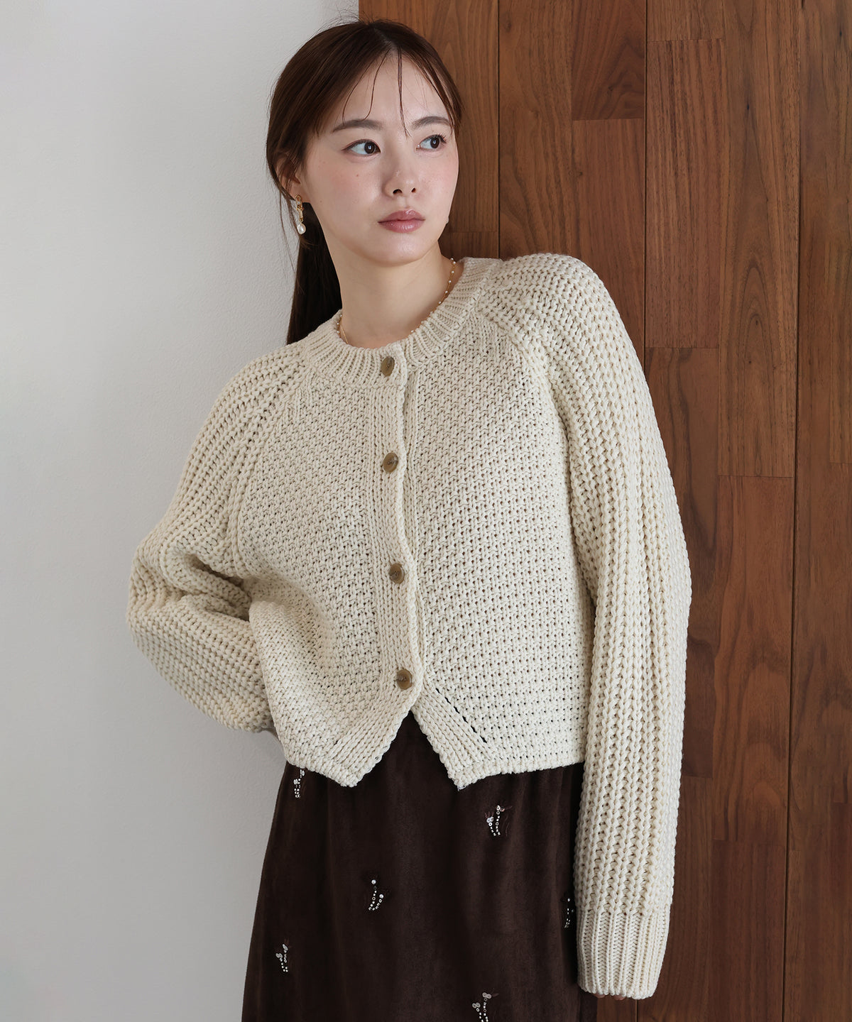 【早割5％OFF】ローゲージニットカーディガン