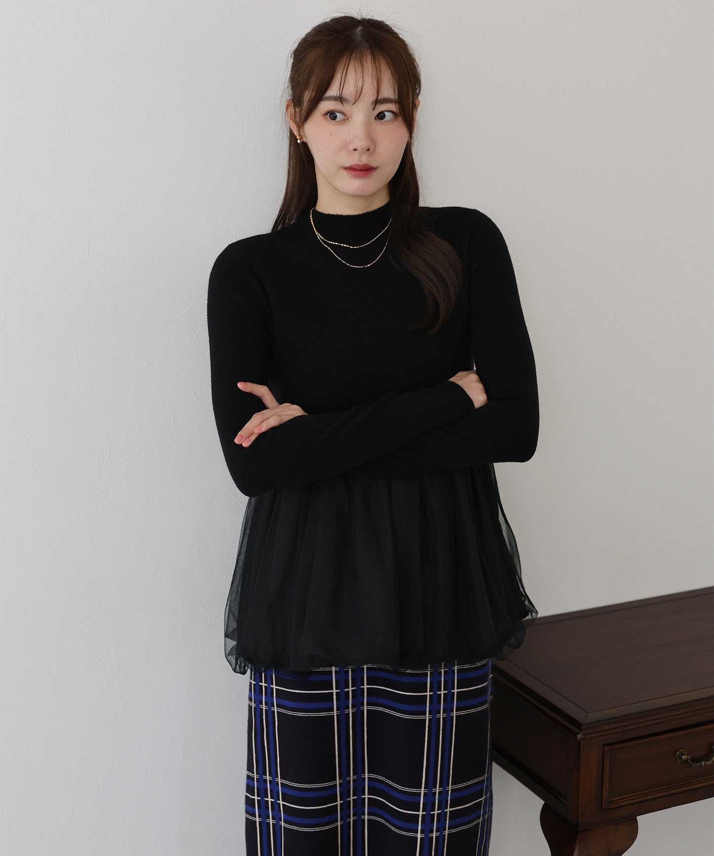 【TIME SALE】バルーンチュールドッキングニット