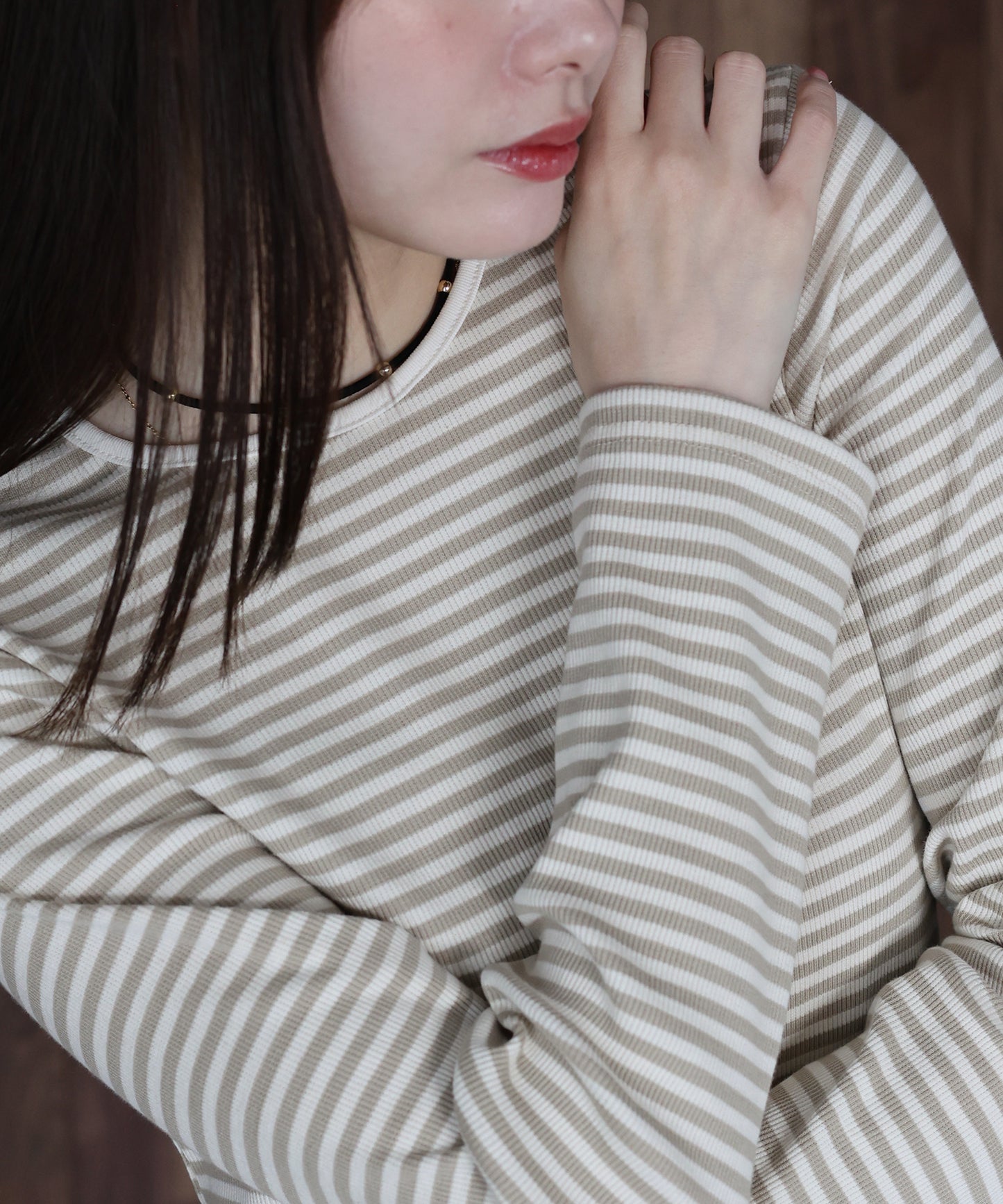 リブボーダーTシャツ【ネコポス】