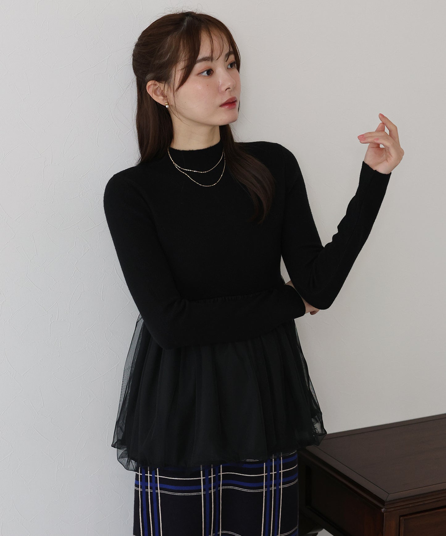 【TIME SALE】バルーンチュールドッキングニット