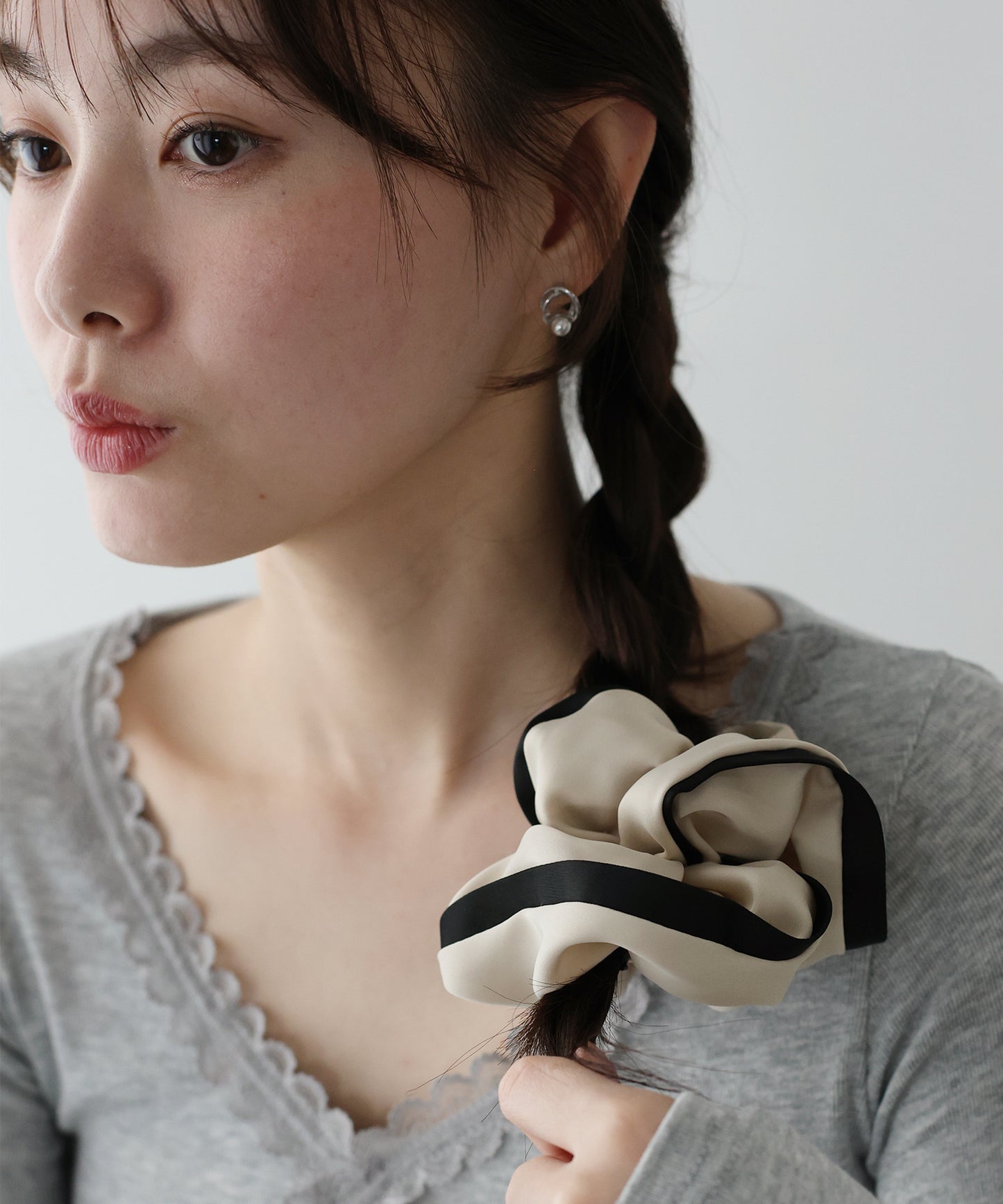 【早割5％OFF】バイカラーサテンシュシュ【ネコポス】