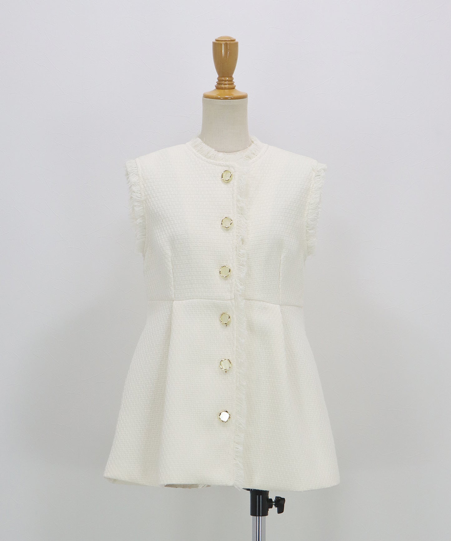 ツイードペプラムフォルムジレ