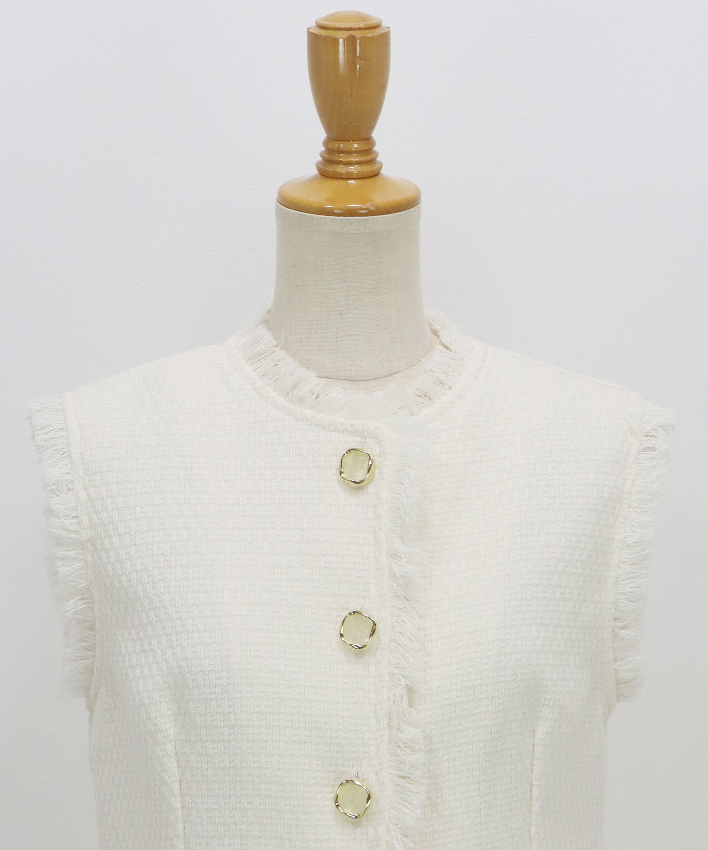 ツイードペプラムフォルムジレ