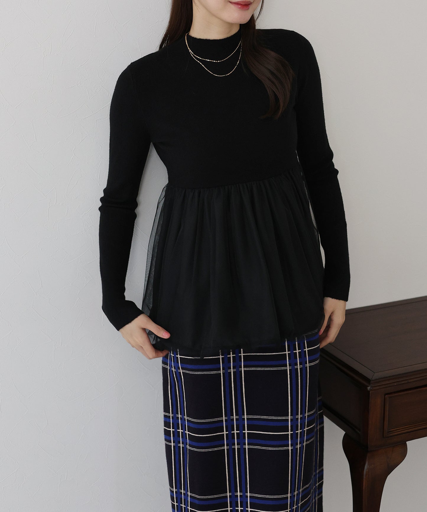 【TIME SALE】バルーンチュールドッキングニット