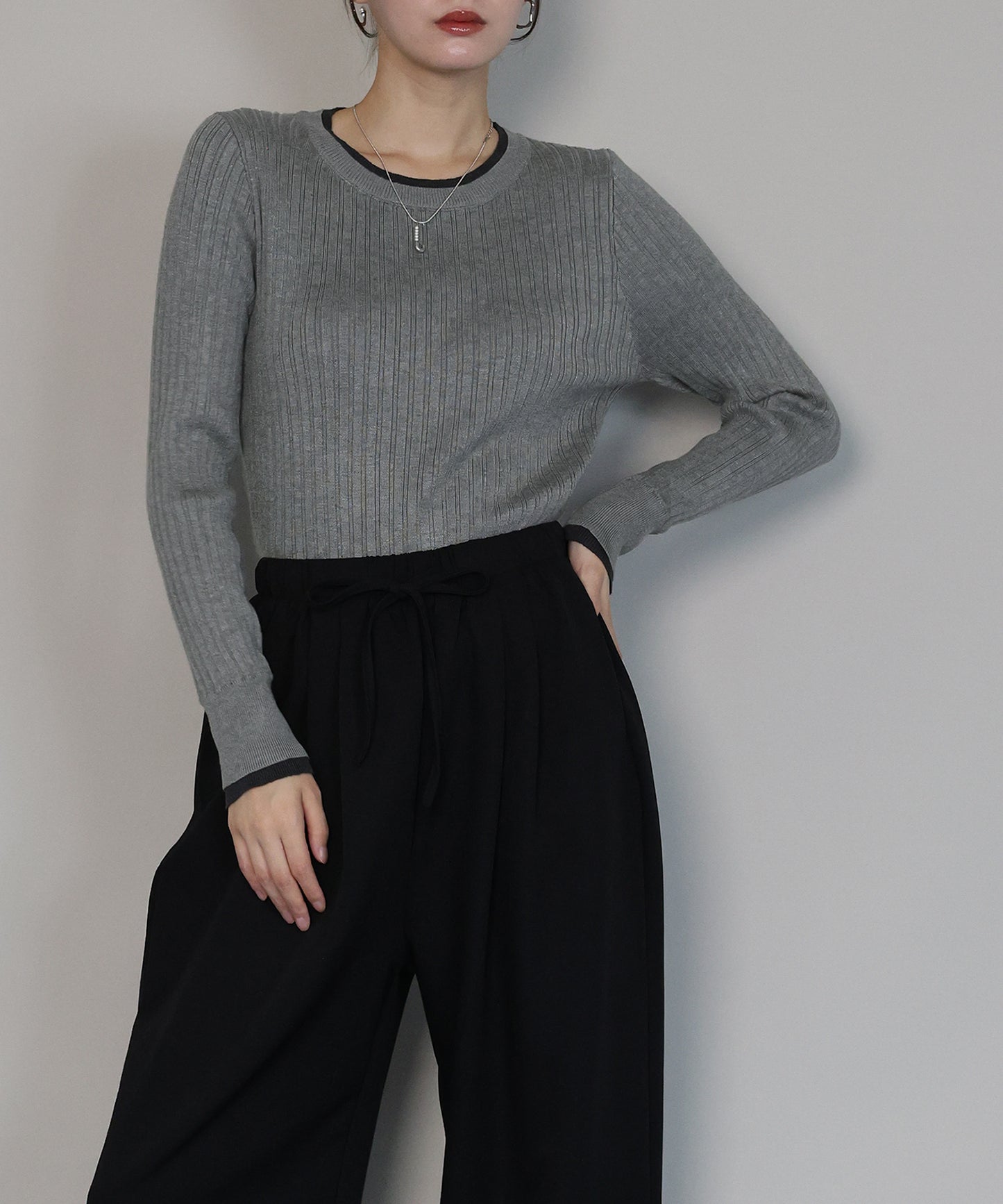 レイヤードランダムリブニット[ J by blue ]