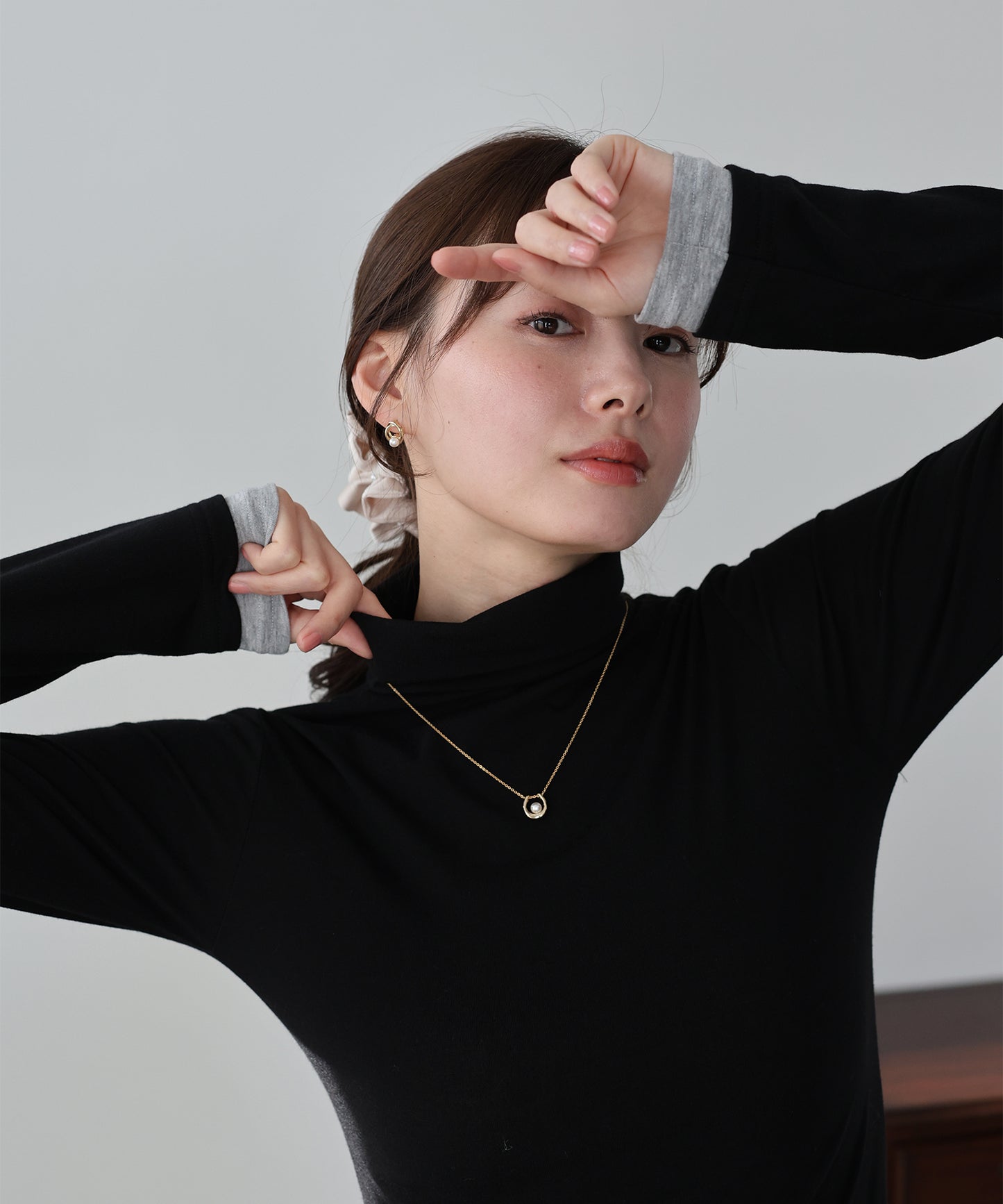 【早割5％OFF】ドッキングタートルネックカットソー【ネコポス】