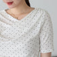 ドットドレープネックリブTシャツ【メール便】