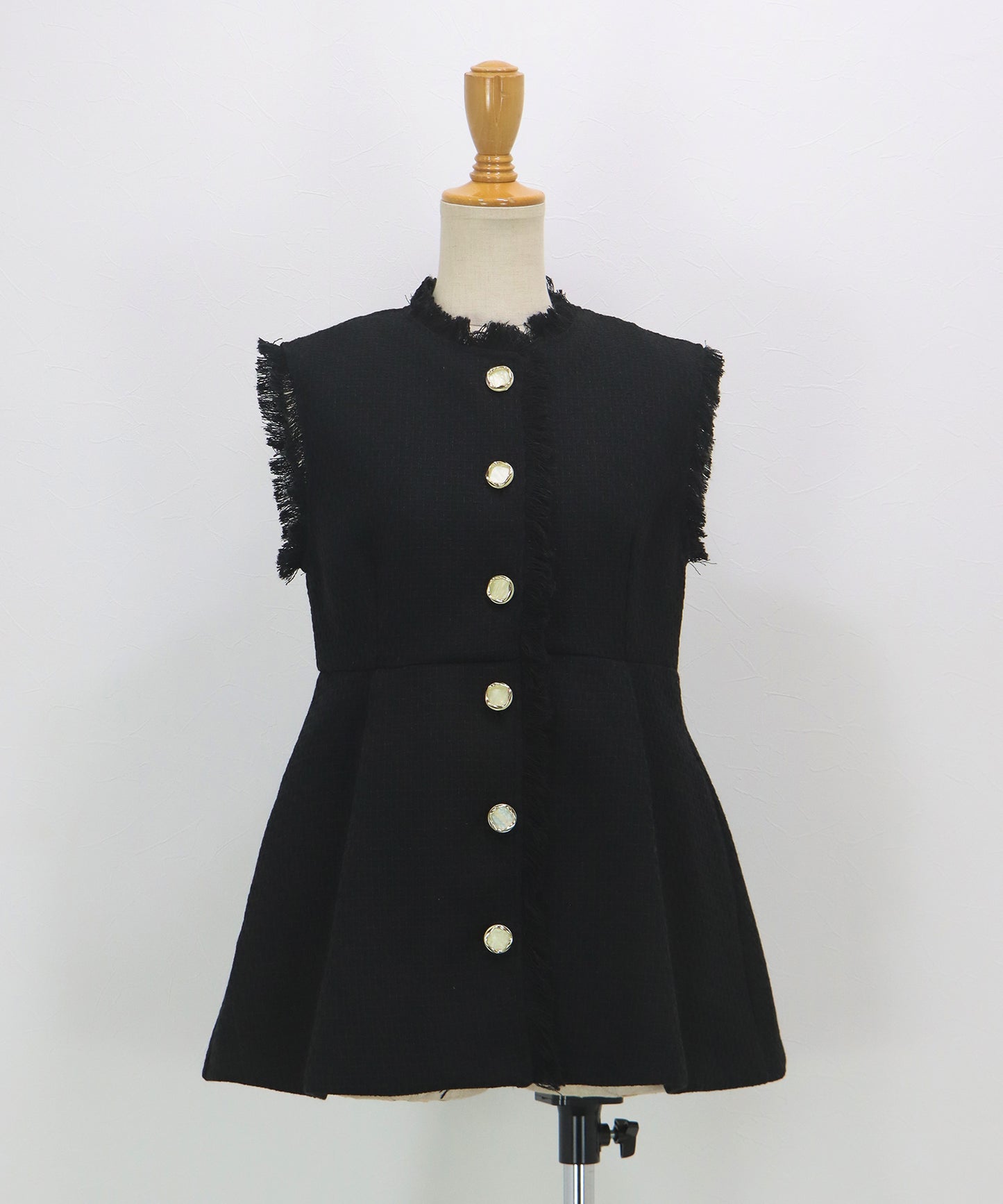 ツイードペプラムフォルムジレ