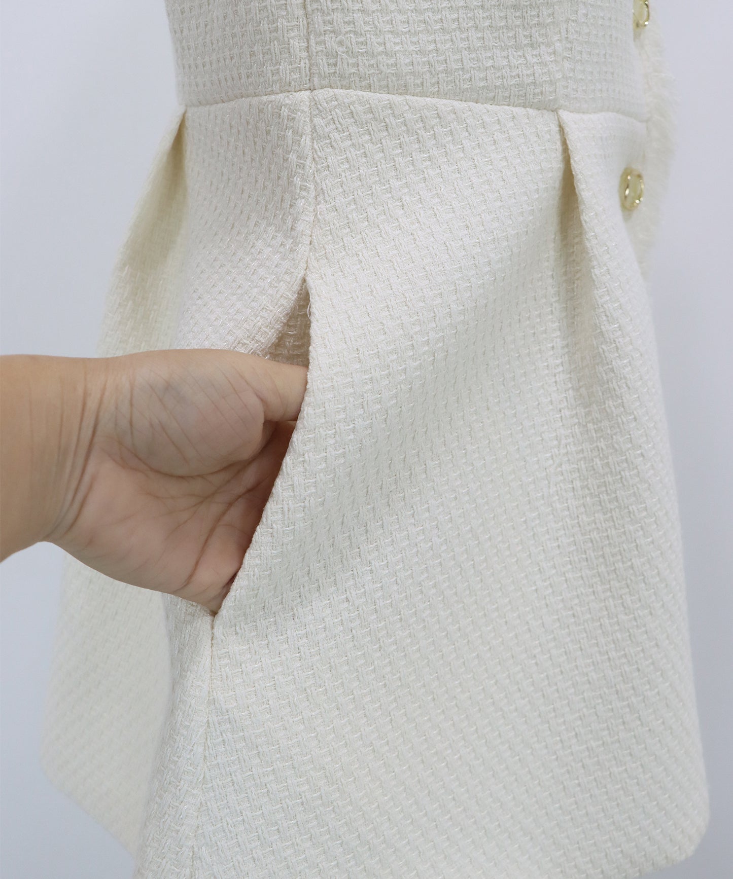 ツイードペプラムフォルムジレ