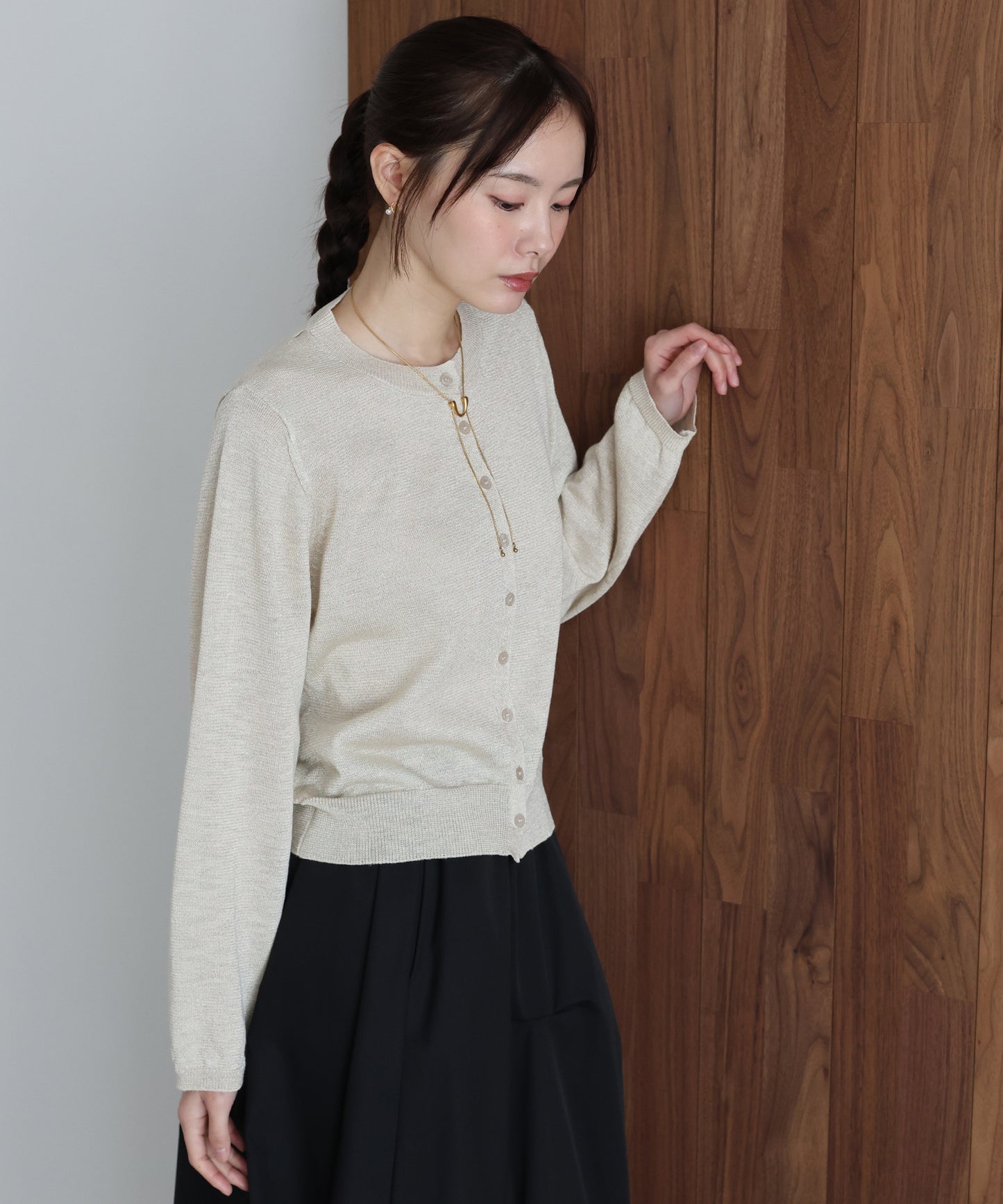 ラメニットシアーカーディガン【ネコポス】