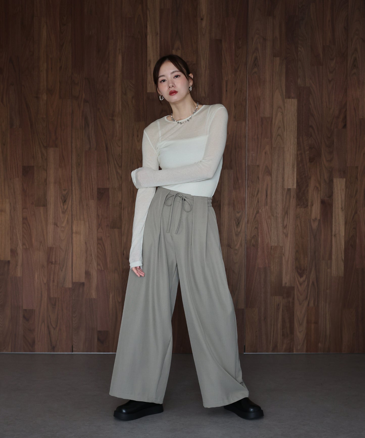 ロングスリーブシアーカットソー【ネコポス】