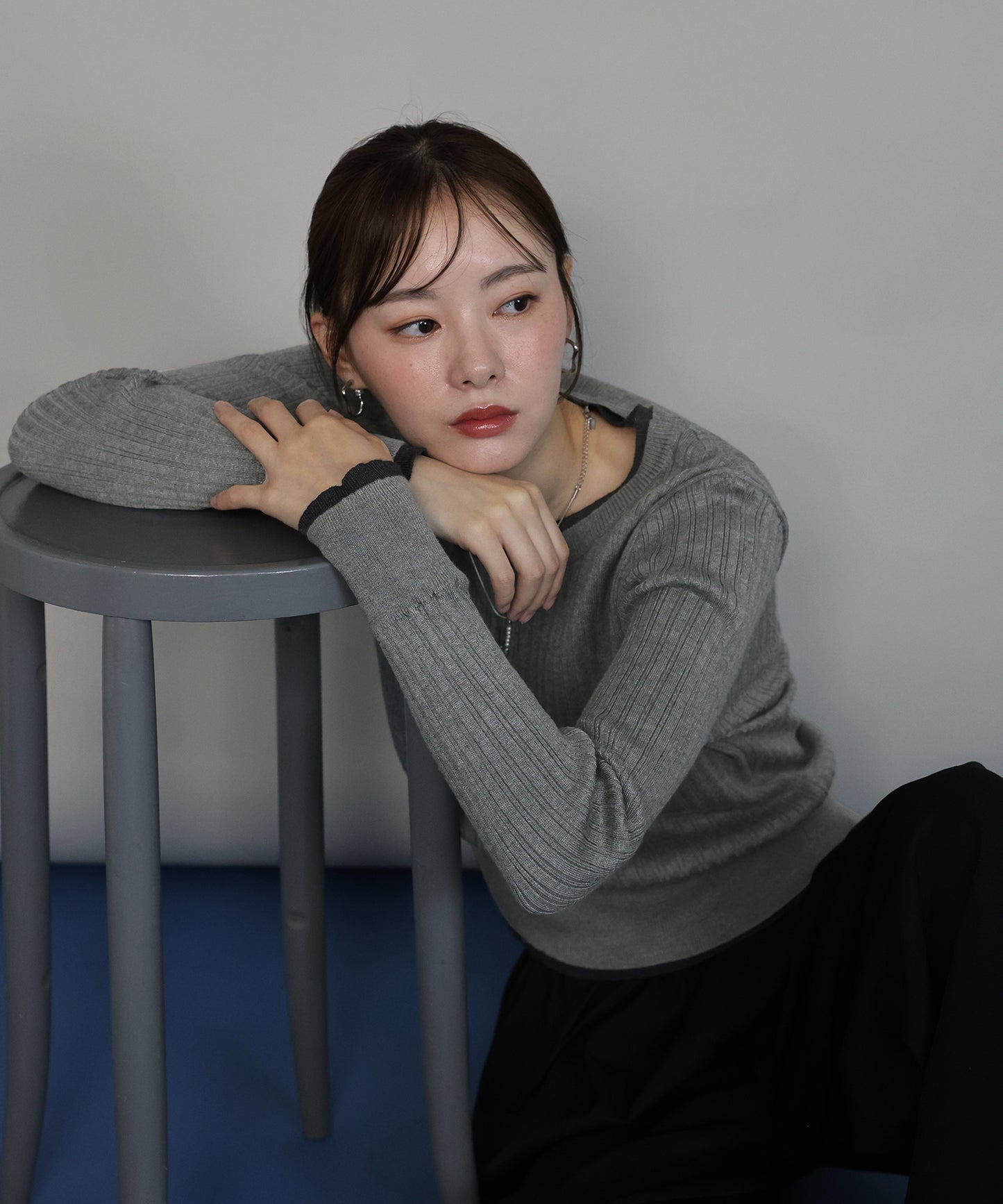 レイヤードランダムリブニット[ J by blue ]