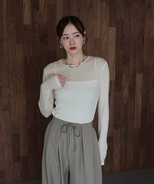 ロングスリーブシアーカットソー【ネコポス】