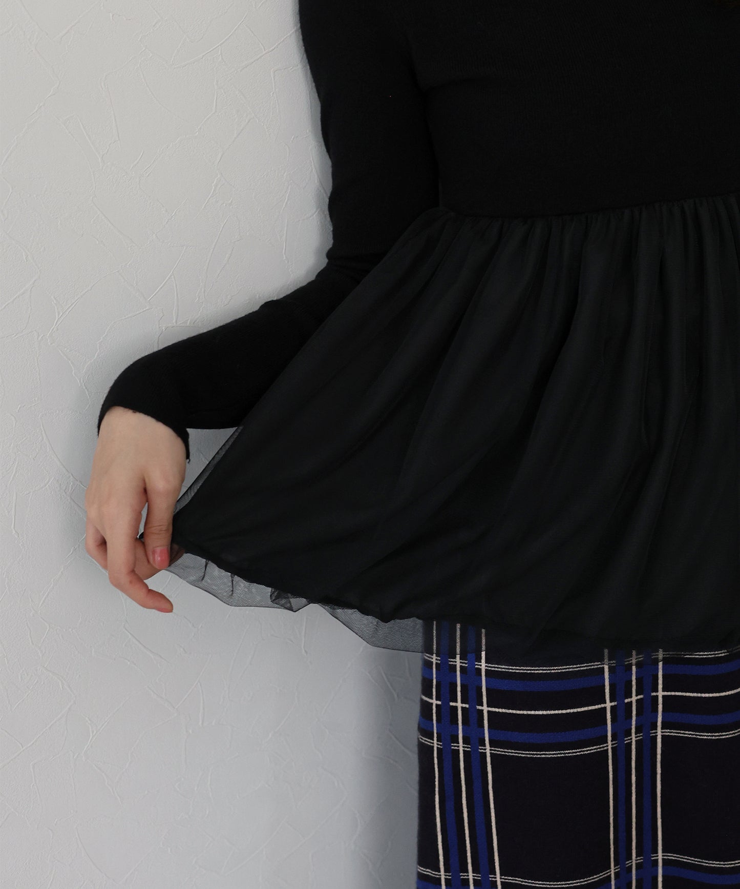 【TIME SALE】バルーンチュールドッキングニット