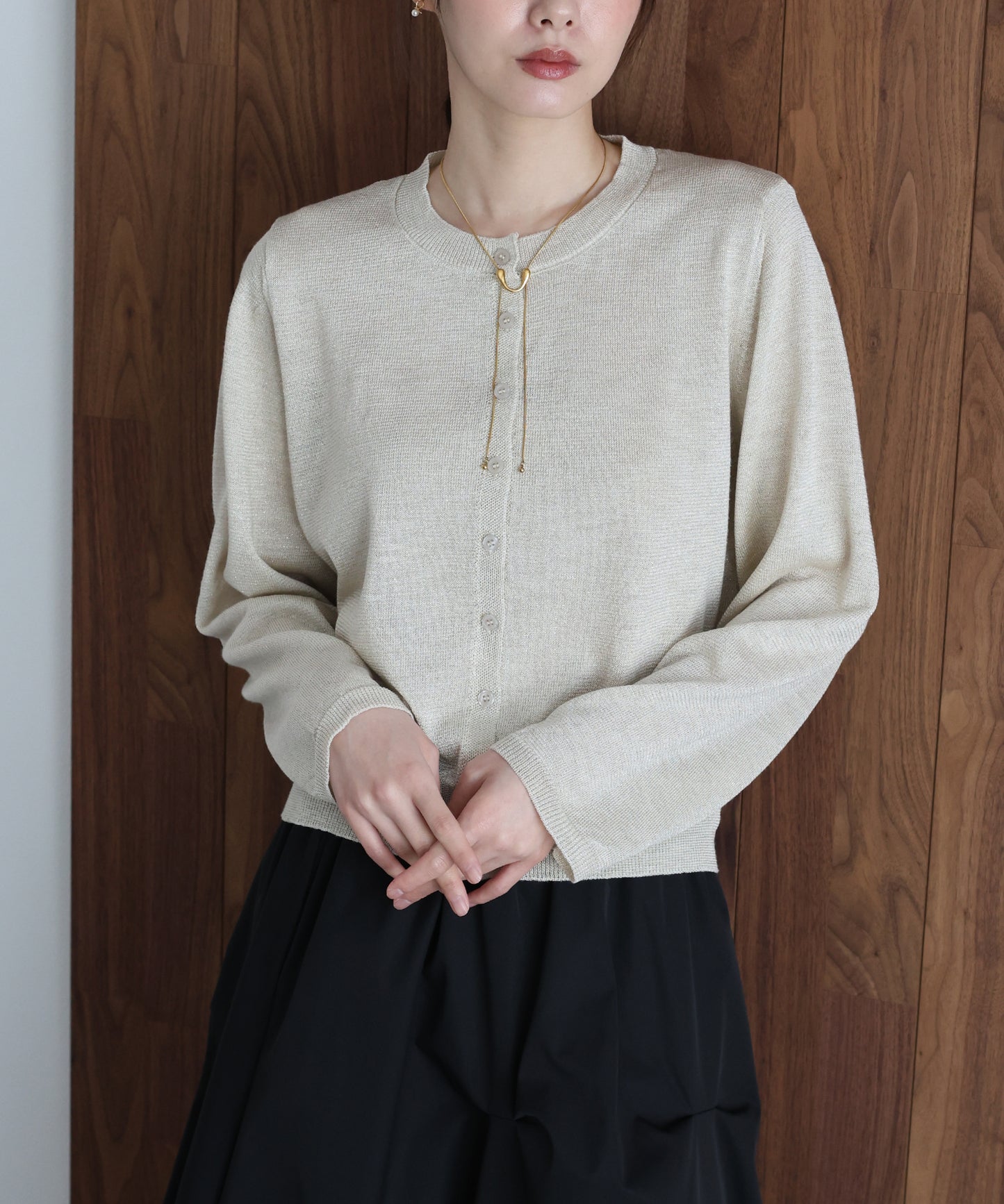 ラメニットシアーカーディガン【ネコポス】