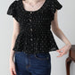 【早割5％OFF】ドットシャーリングブラウス【ネコポス】
