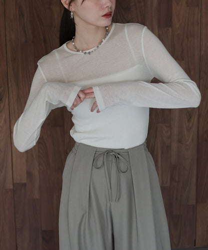 ロングスリーブシアーカットソー【ネコポス】