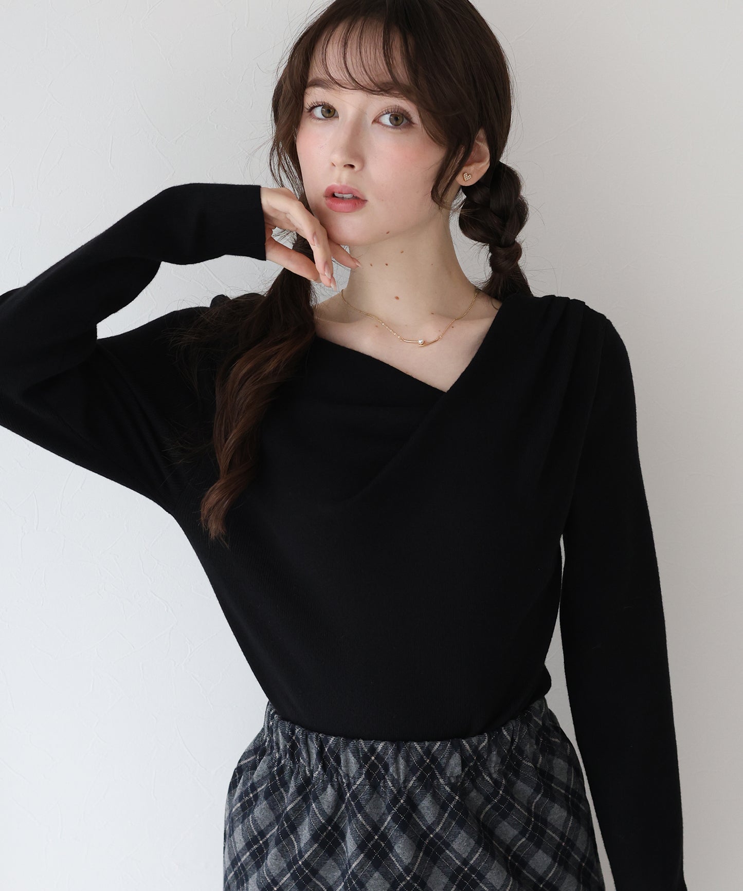 【早割5％OFF】ドレープネックニット【ネコポス】