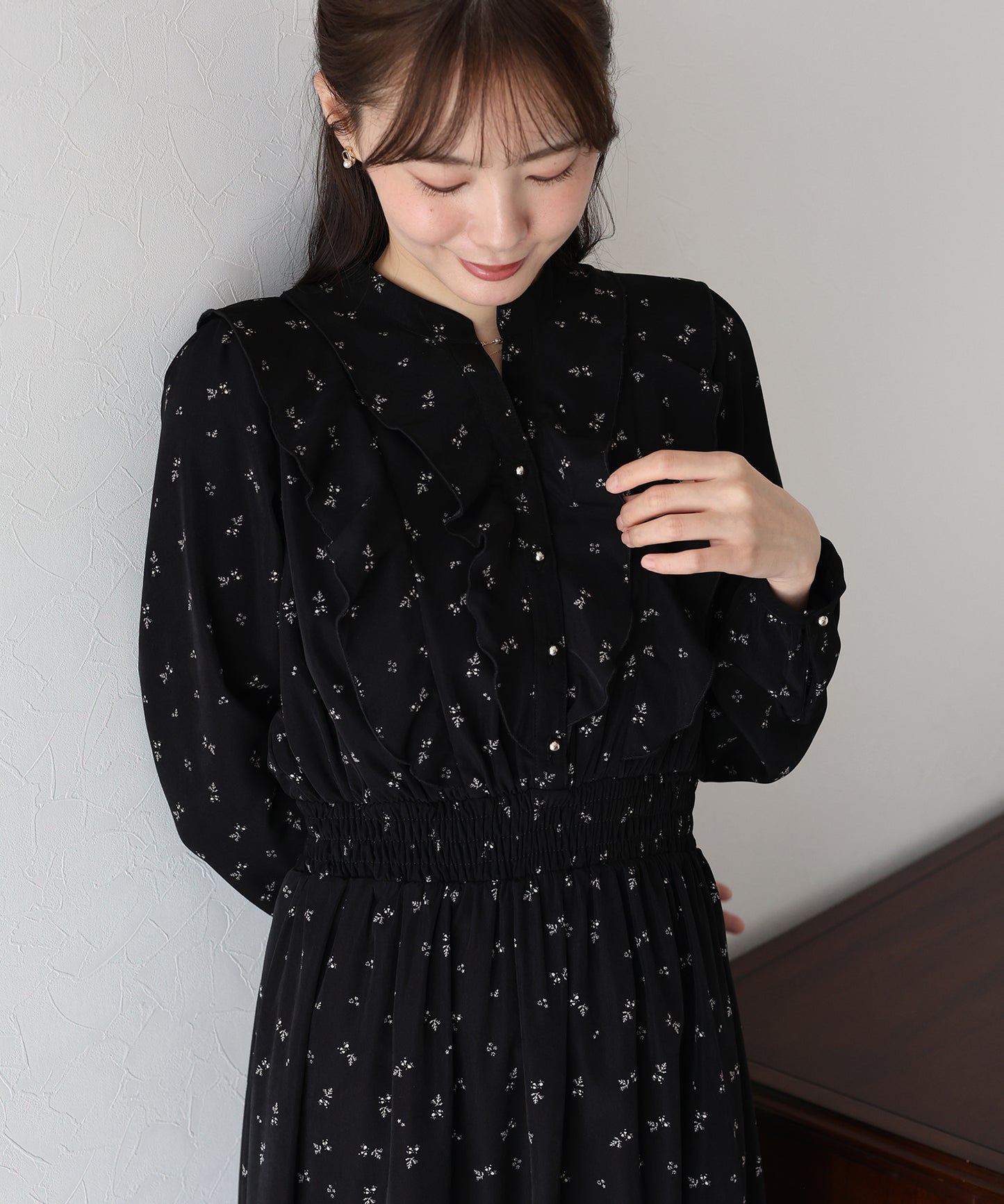 【早割5％OFF】フラワープリントフリルワンピース