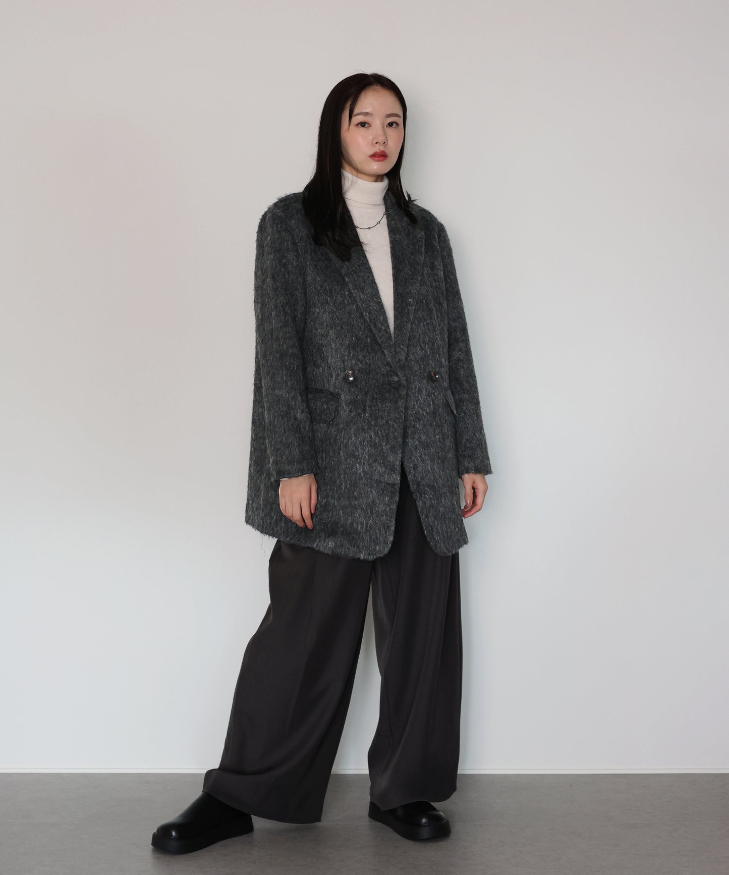 【SALE】[J by blue]シャギーハーフコート