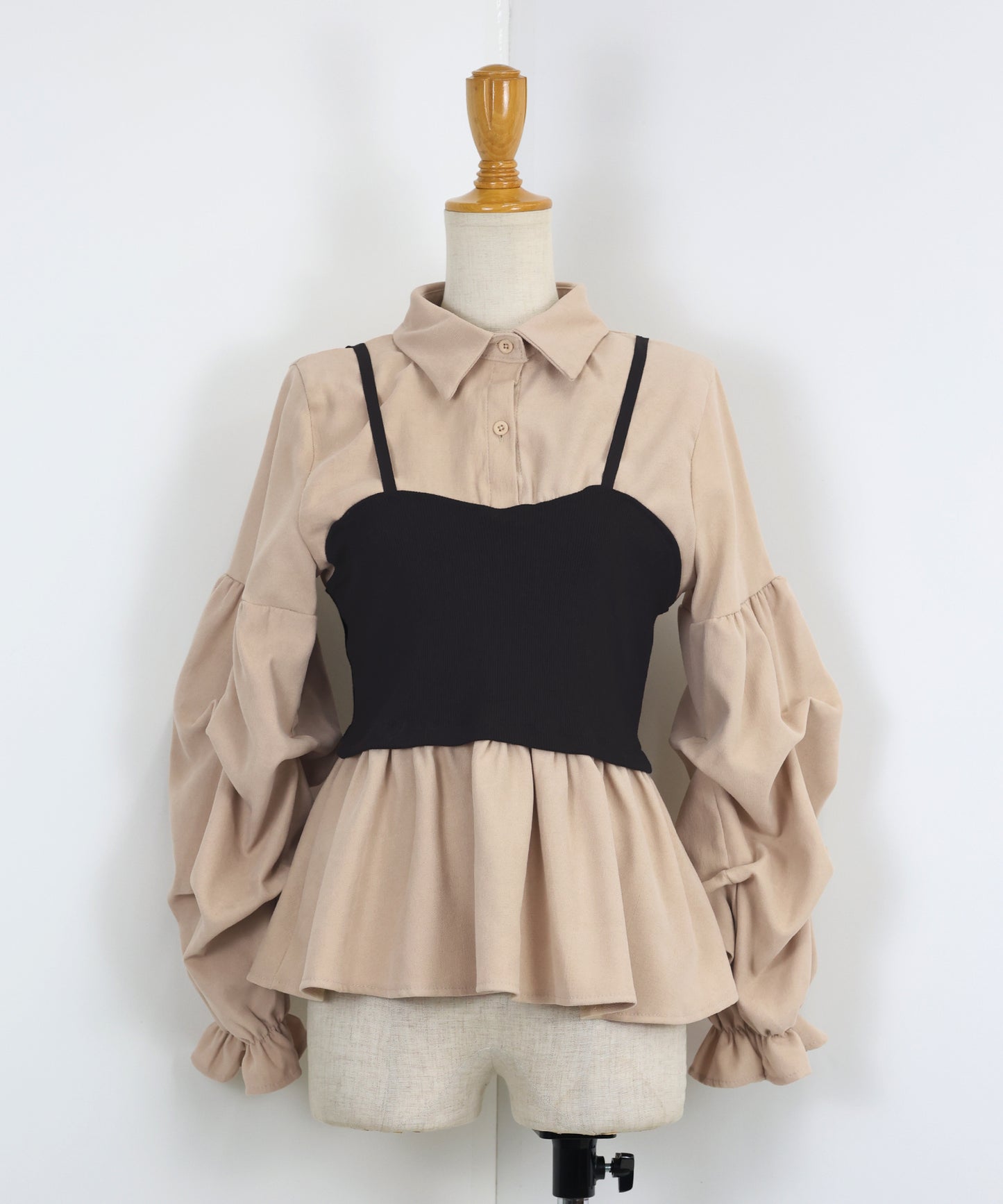 【TIME SALE】ビスチェレイヤードコーデュロイシャツ