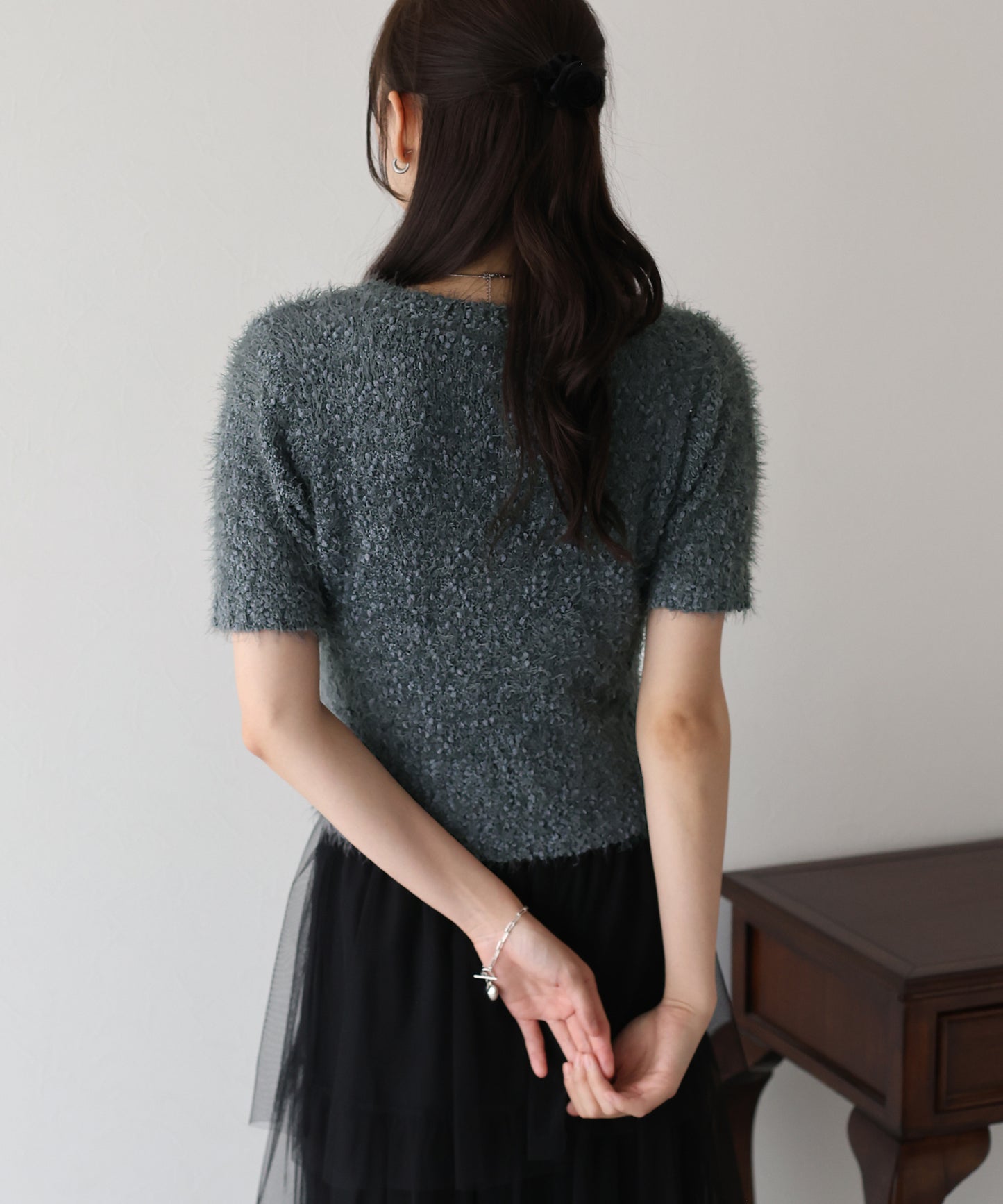 【TIME SALE】ぽこぽこシャギー半袖ニット