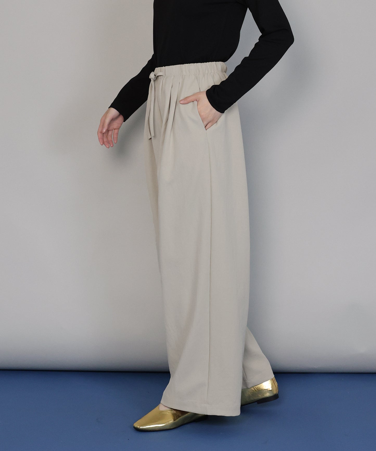 【TIME SALE】タックワイドイージーパンツ[ J by blue ]