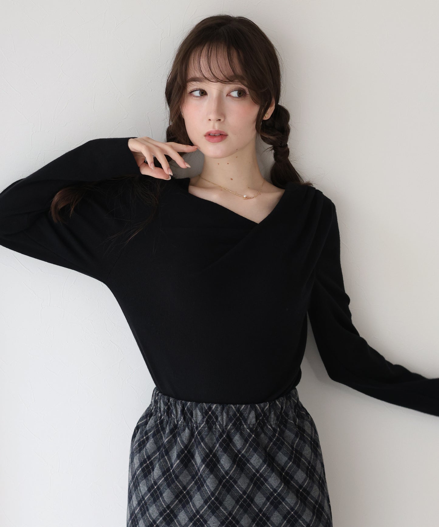 ドレープネックニット【ネコポス】