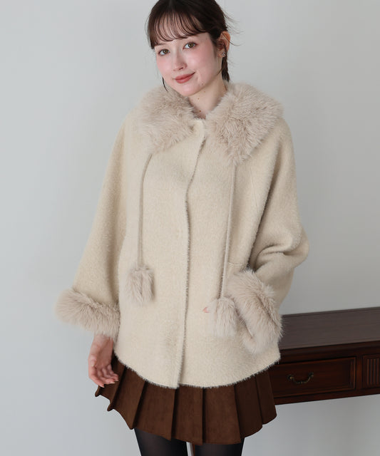 【早割5％OFF】ファーカラーショートコート