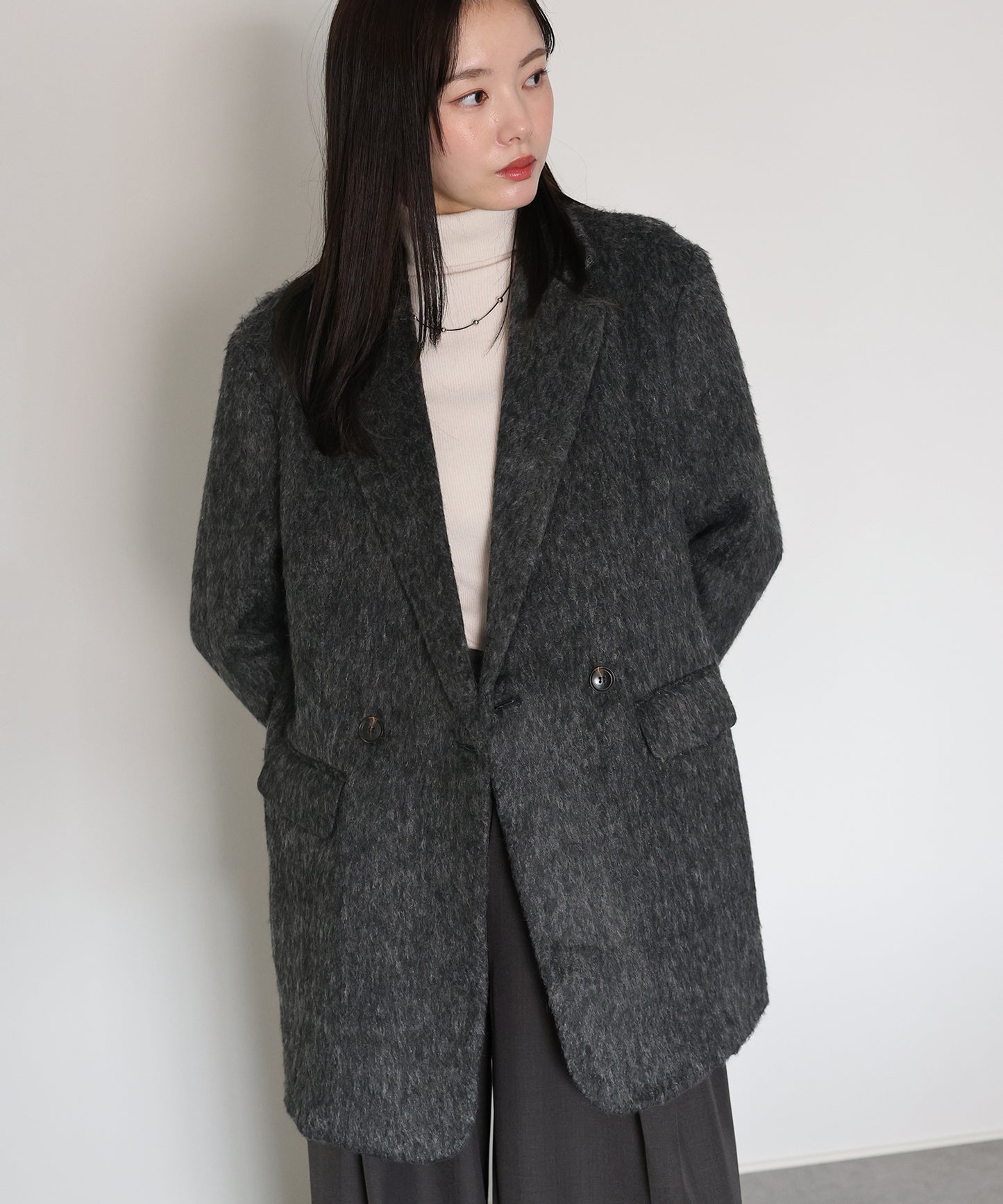 【SALE】[J by blue]シャギーハーフコート