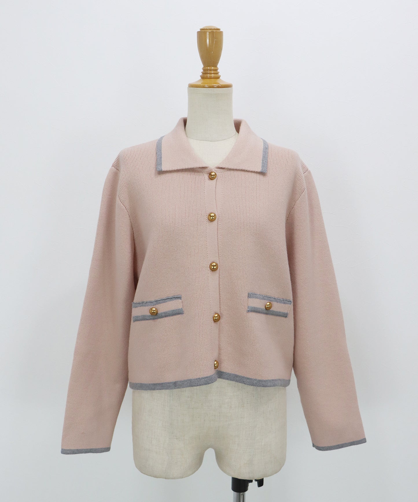 襟付きニットジャケット