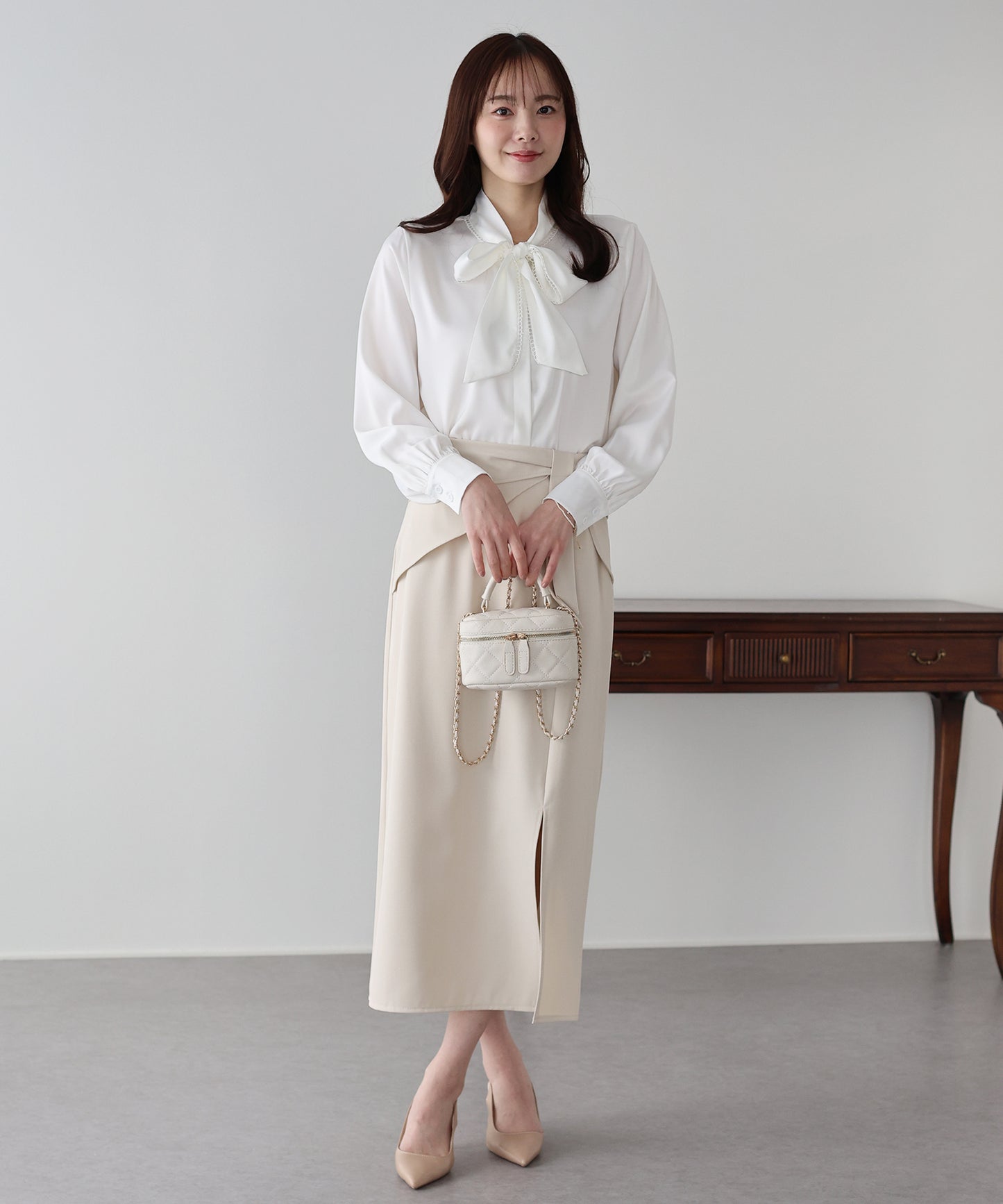 レーストリムリボンブラウス【ネコポス】