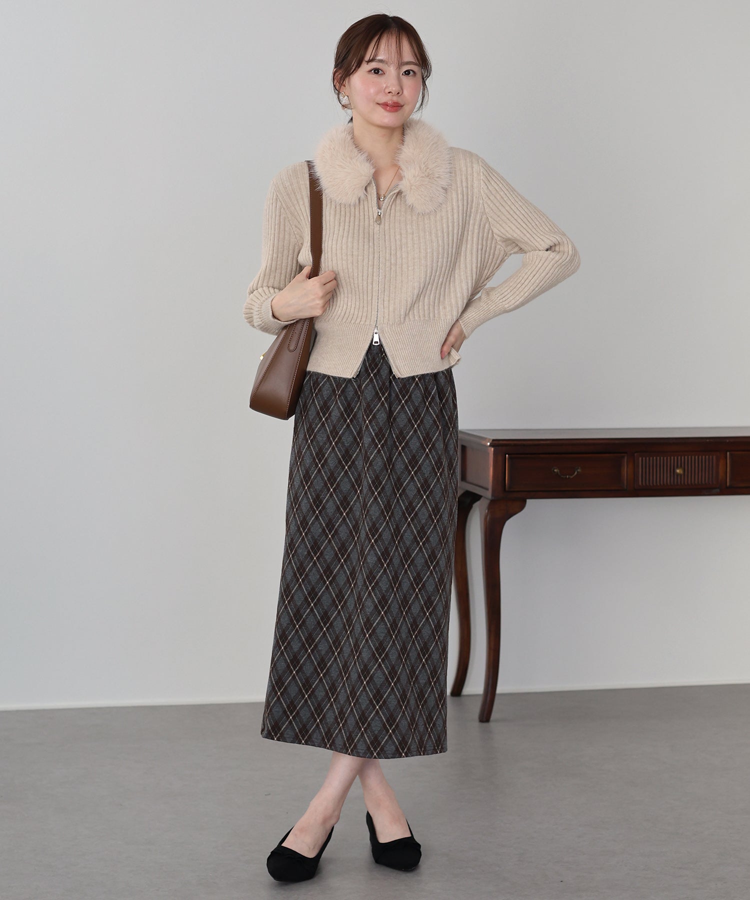 ファー襟ダブルジップニット – BLUE ONLINE