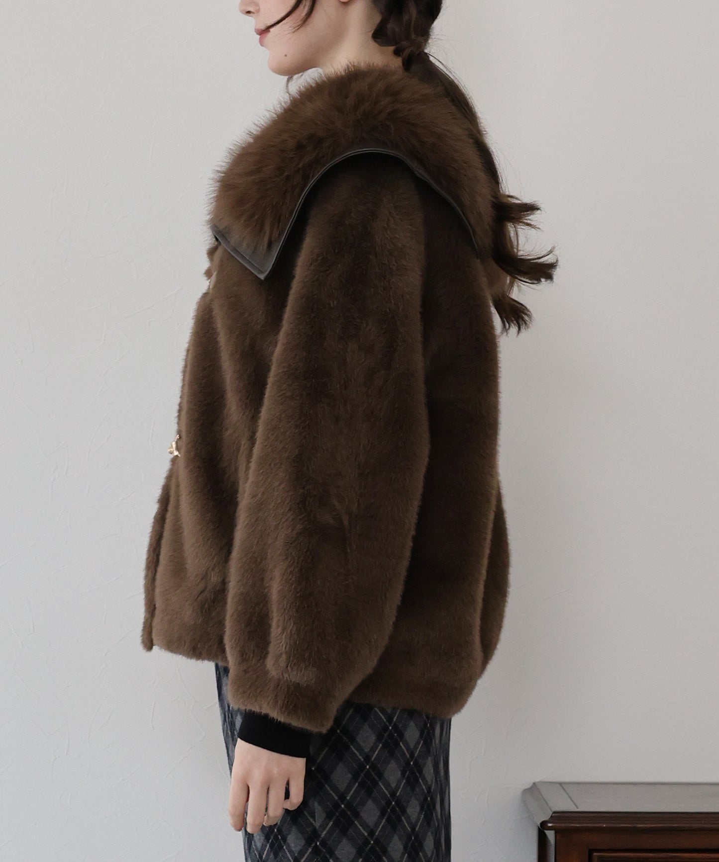 ビッグカラーファーコート