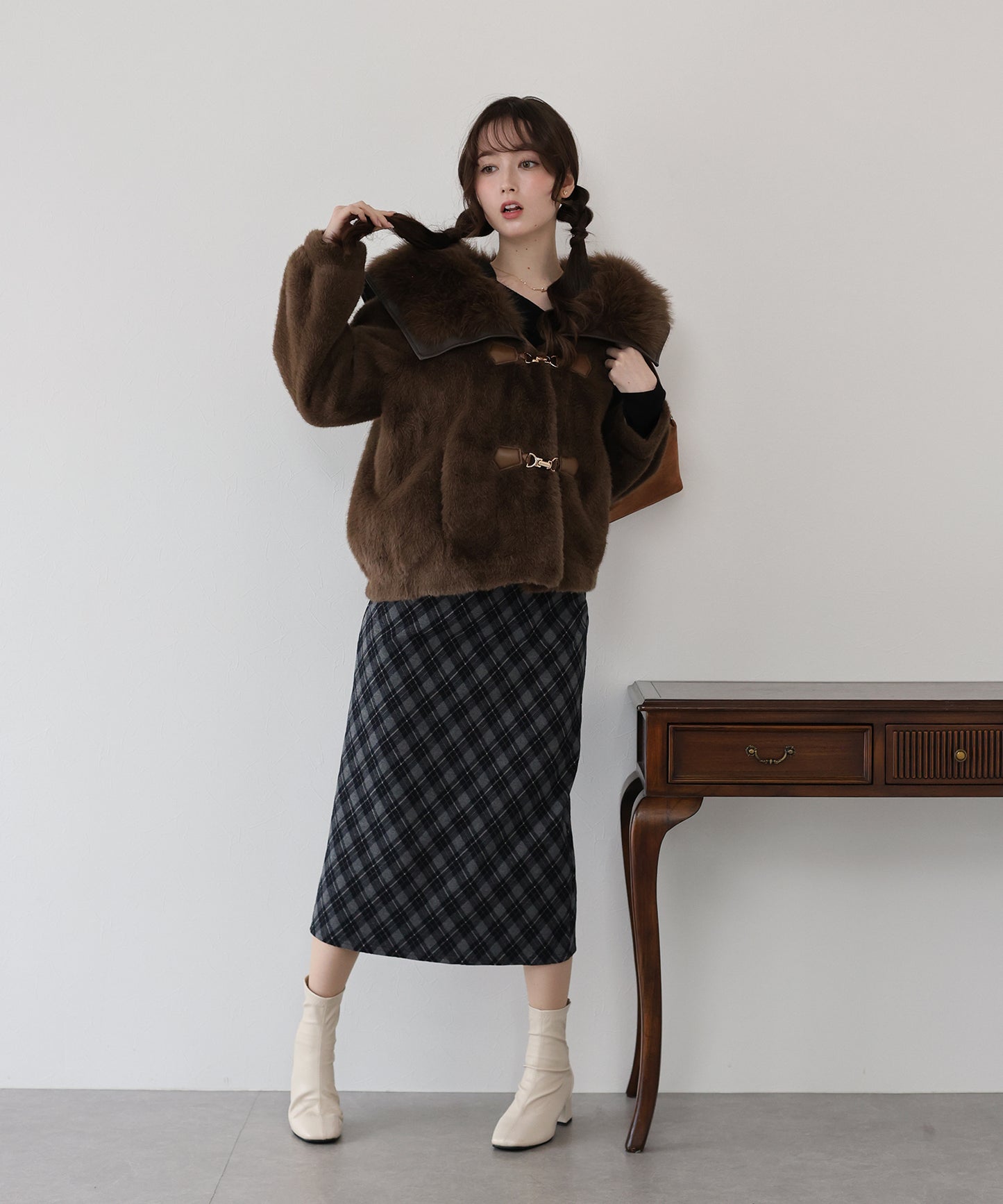 ビッグカラーファーコート