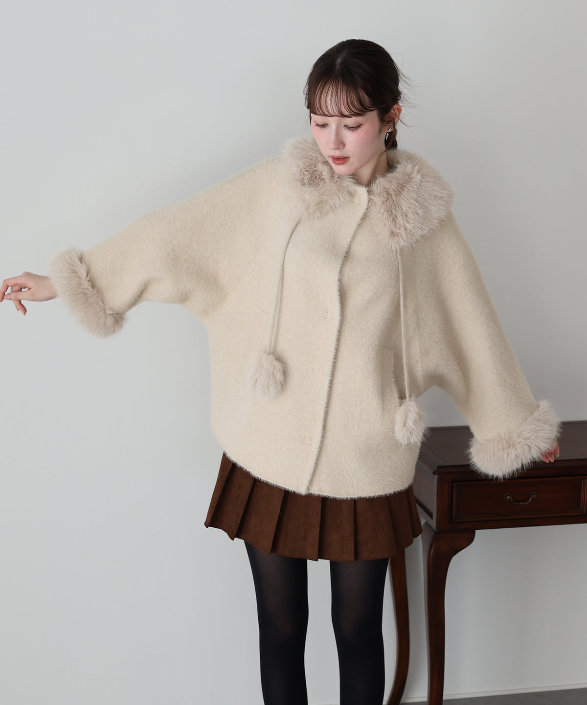 【早割5％OFF】ファーカラーショートコート