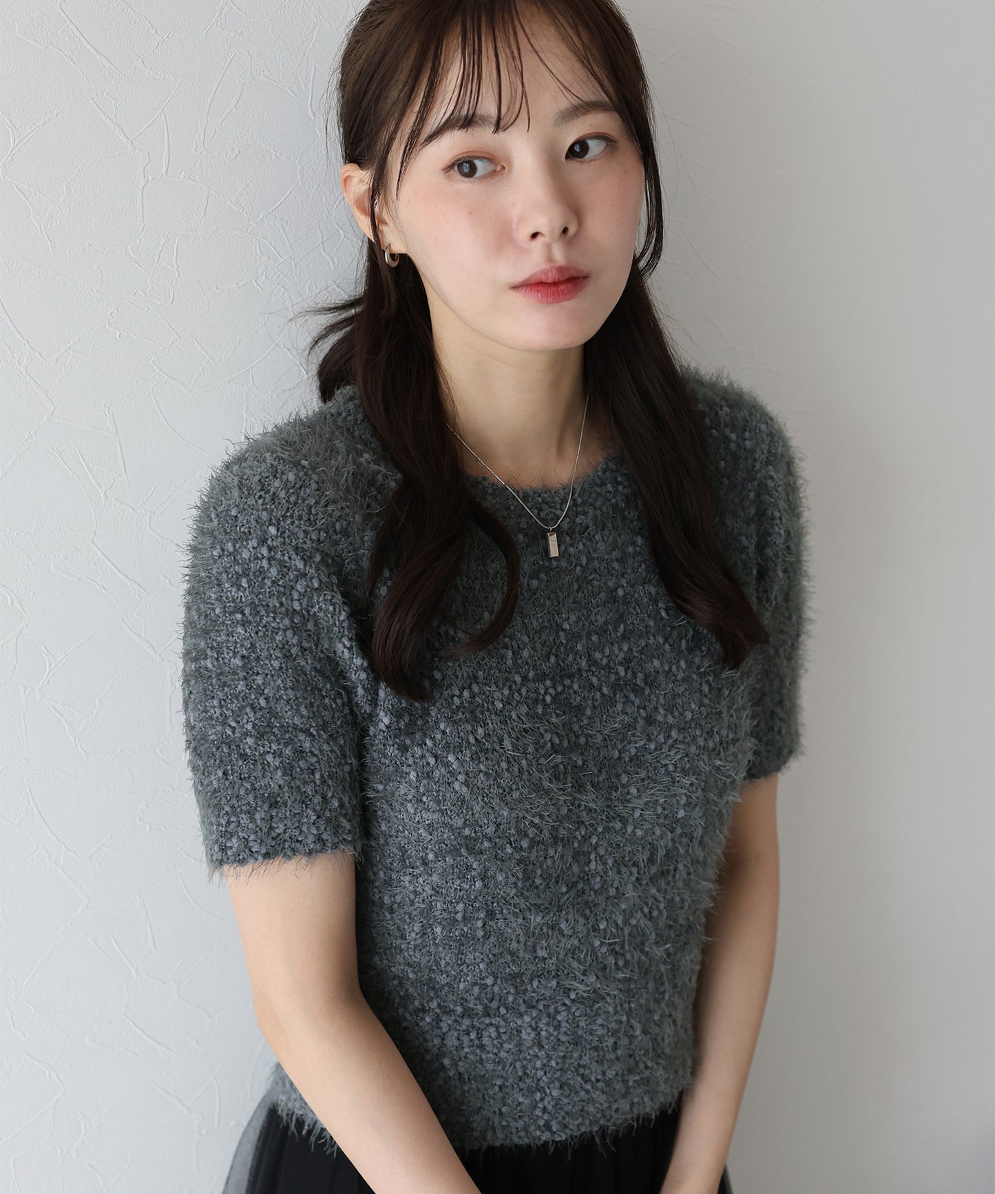 【TIME SALE】ぽこぽこシャギー半袖ニット