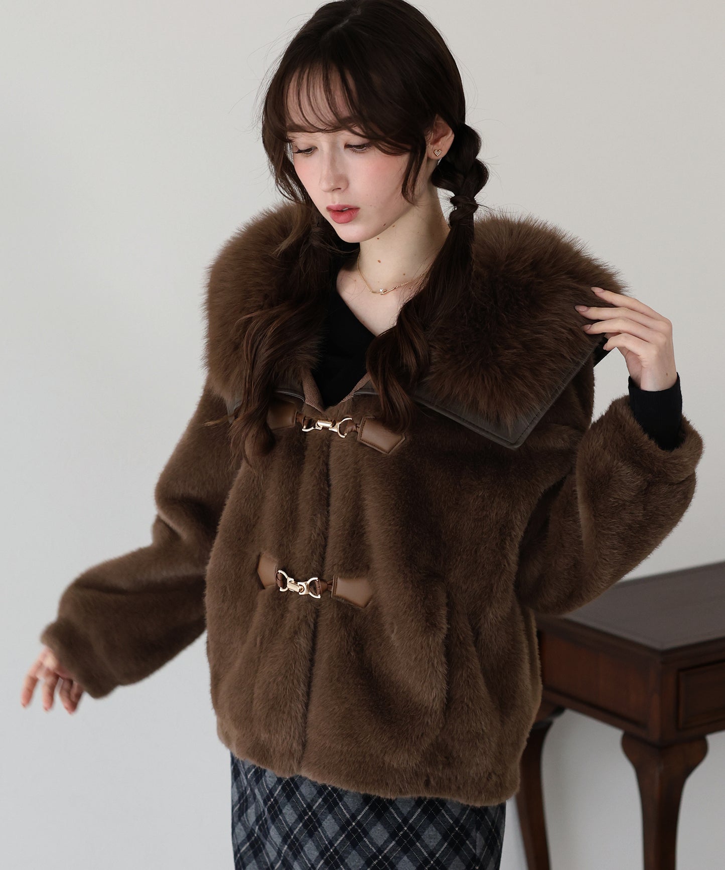 ビッグカラーファーコート