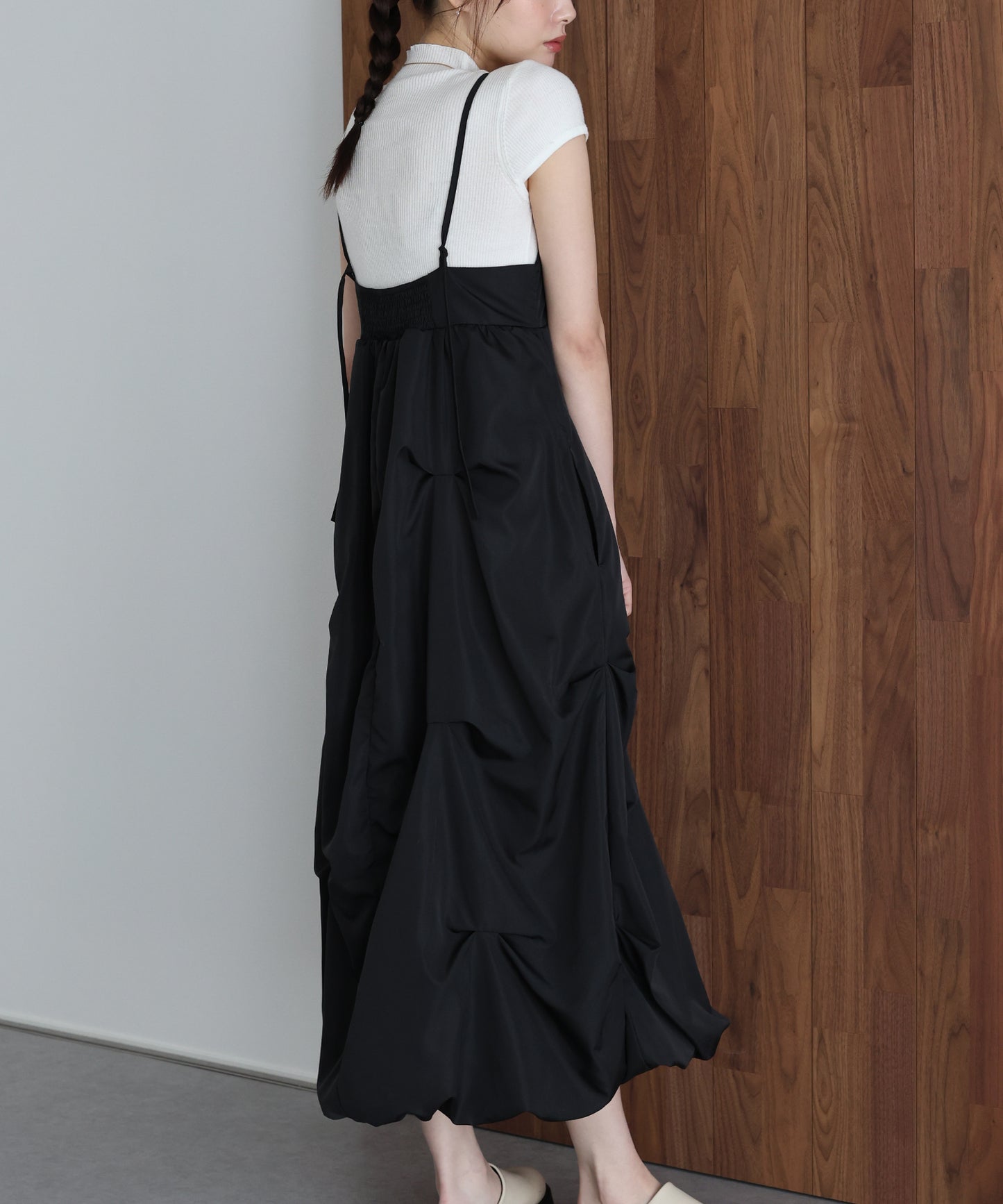 ランダムタックバルーンキャミワンピース