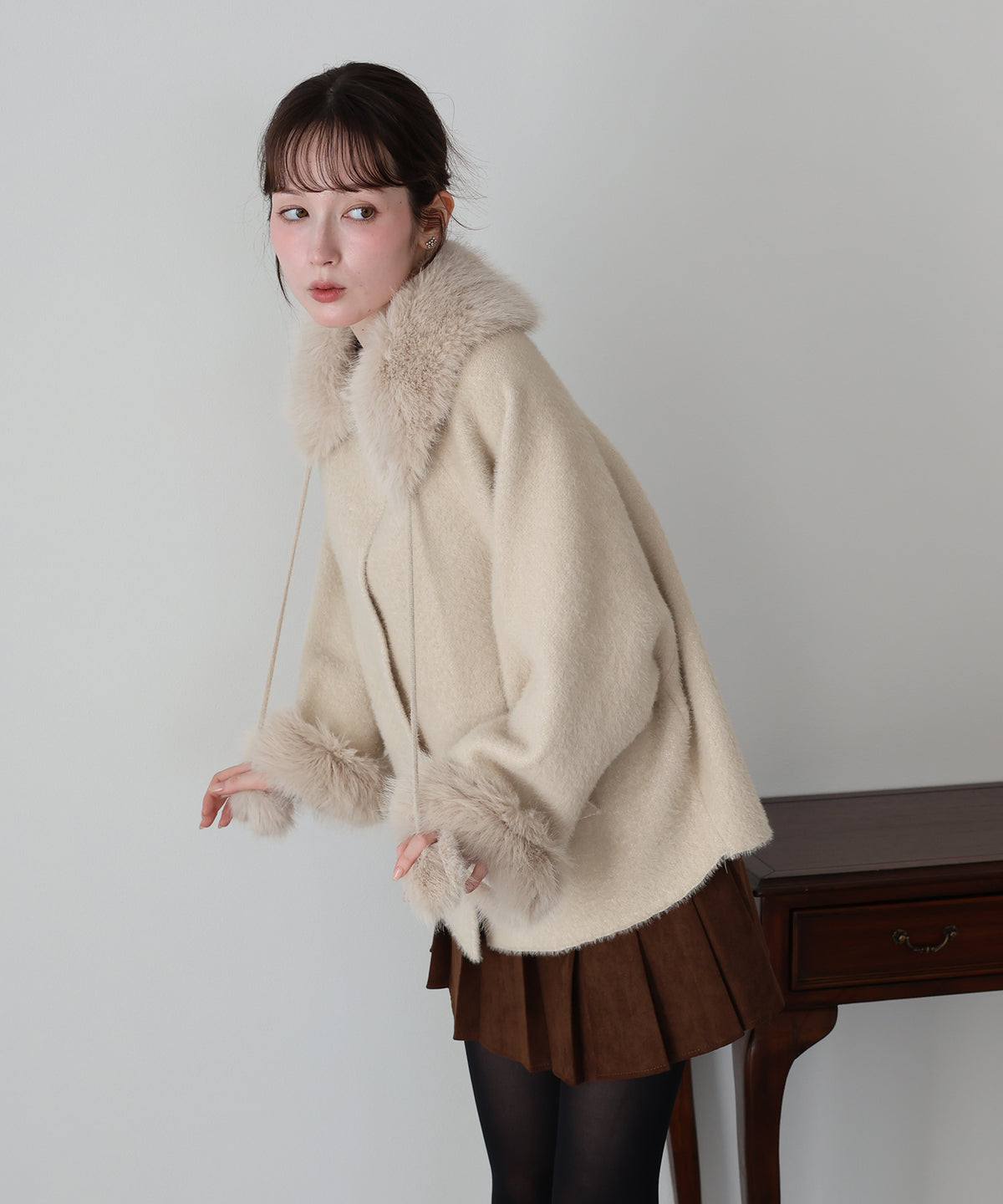 【早割5％OFF】ファーカラーショートコート