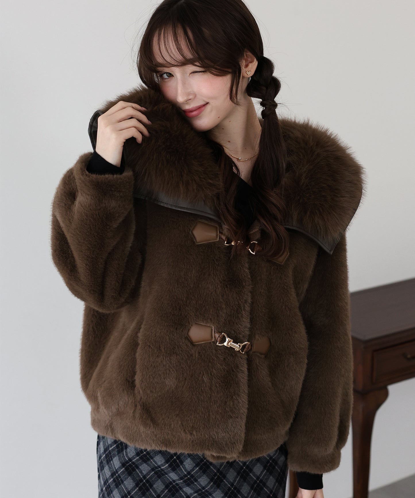 ビッグカラーファーコート