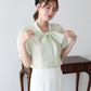 【早割5％OFF】リボンシアーサテンブラウス【メール便】