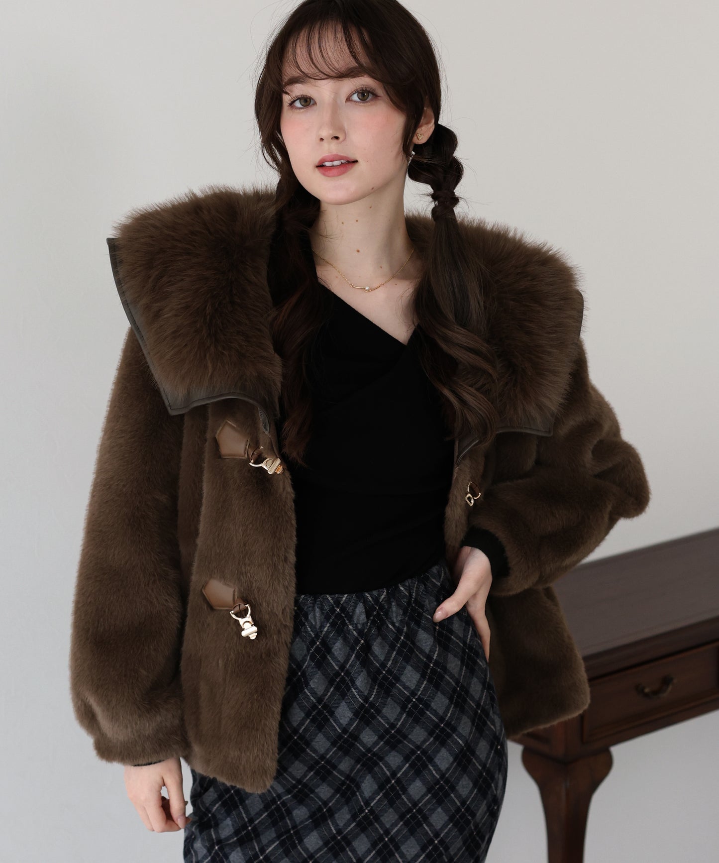 ビッグカラーファーコート