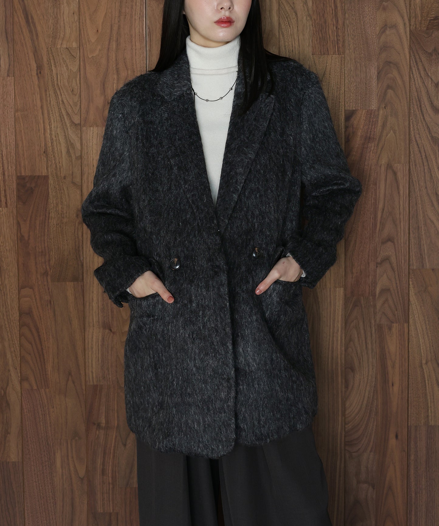 【SALE】[J by blue]シャギーハーフコート