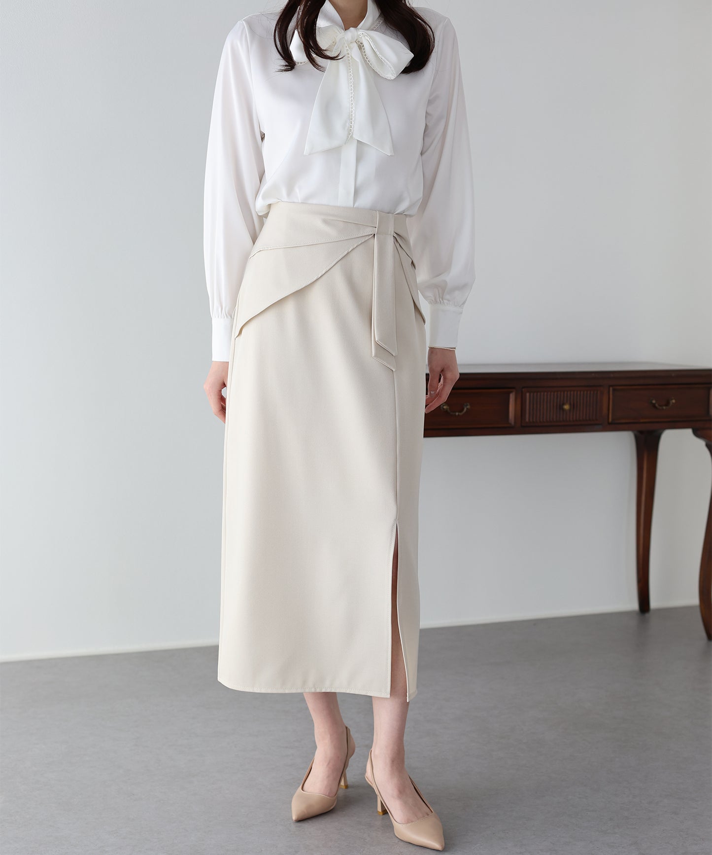 ウエストリボンタイトスカート