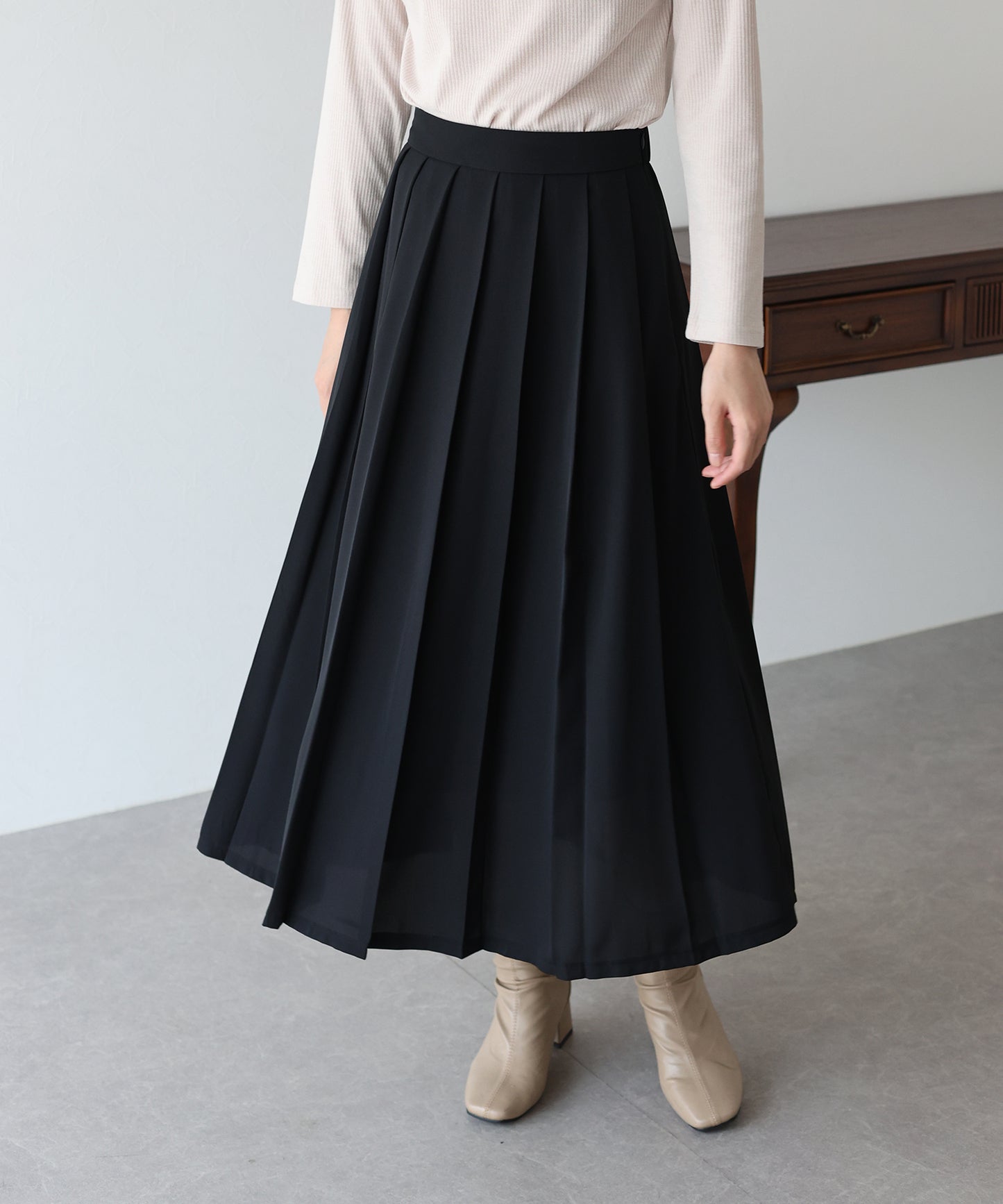 【早割5％OFF】ロングプリーツスカート